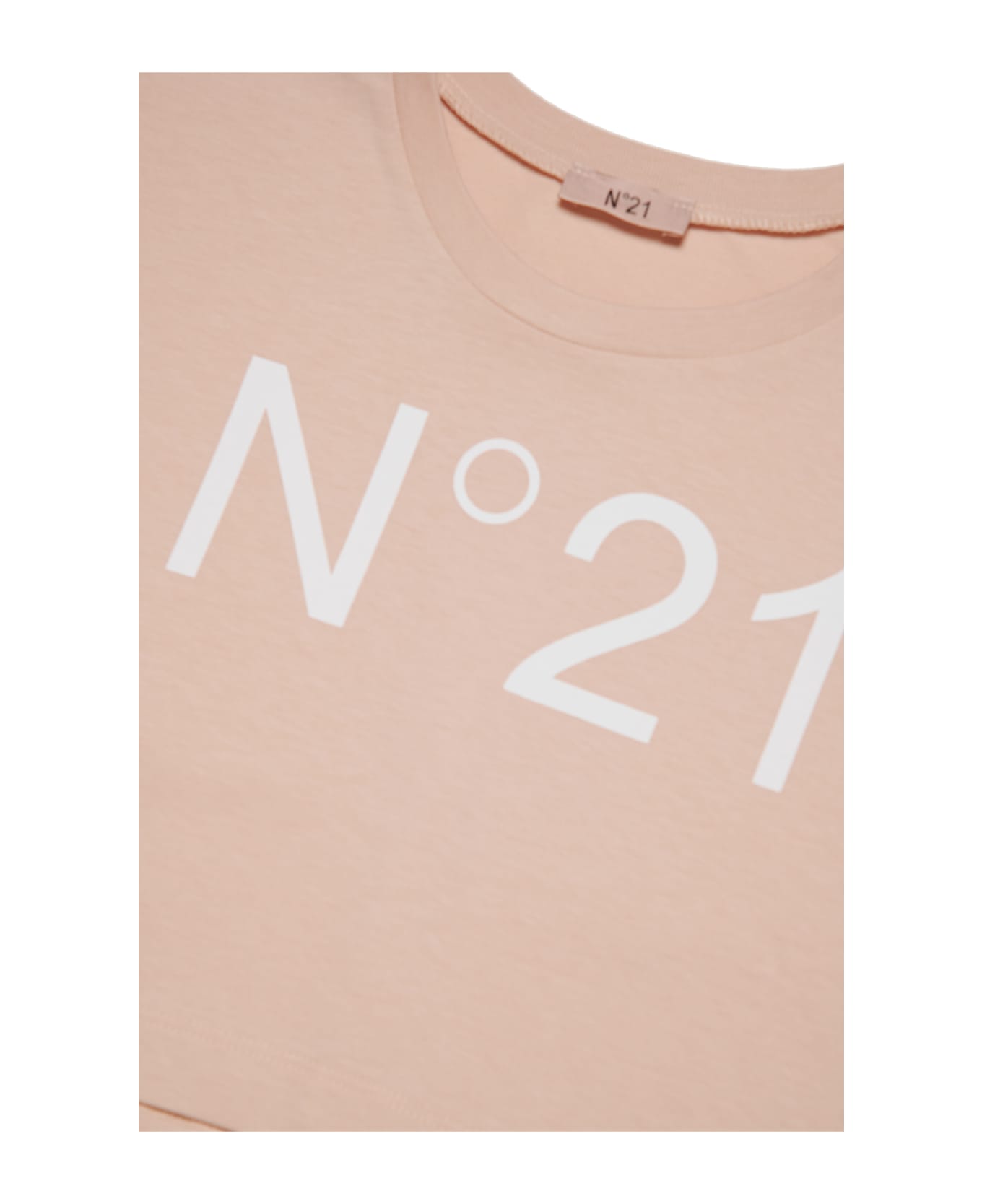 N.21 N21t170f T-shirt N21 Branded Cropped T-shirt - Cipria