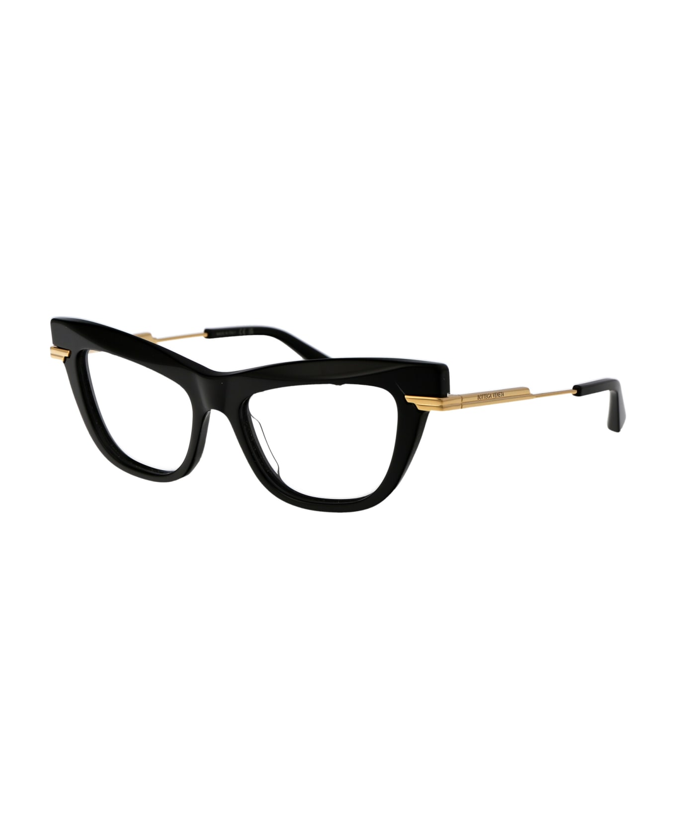 Bottega Veneta Eyewear Bv1266o Glasses - 001 BLACK GOLD TRANSPARENT