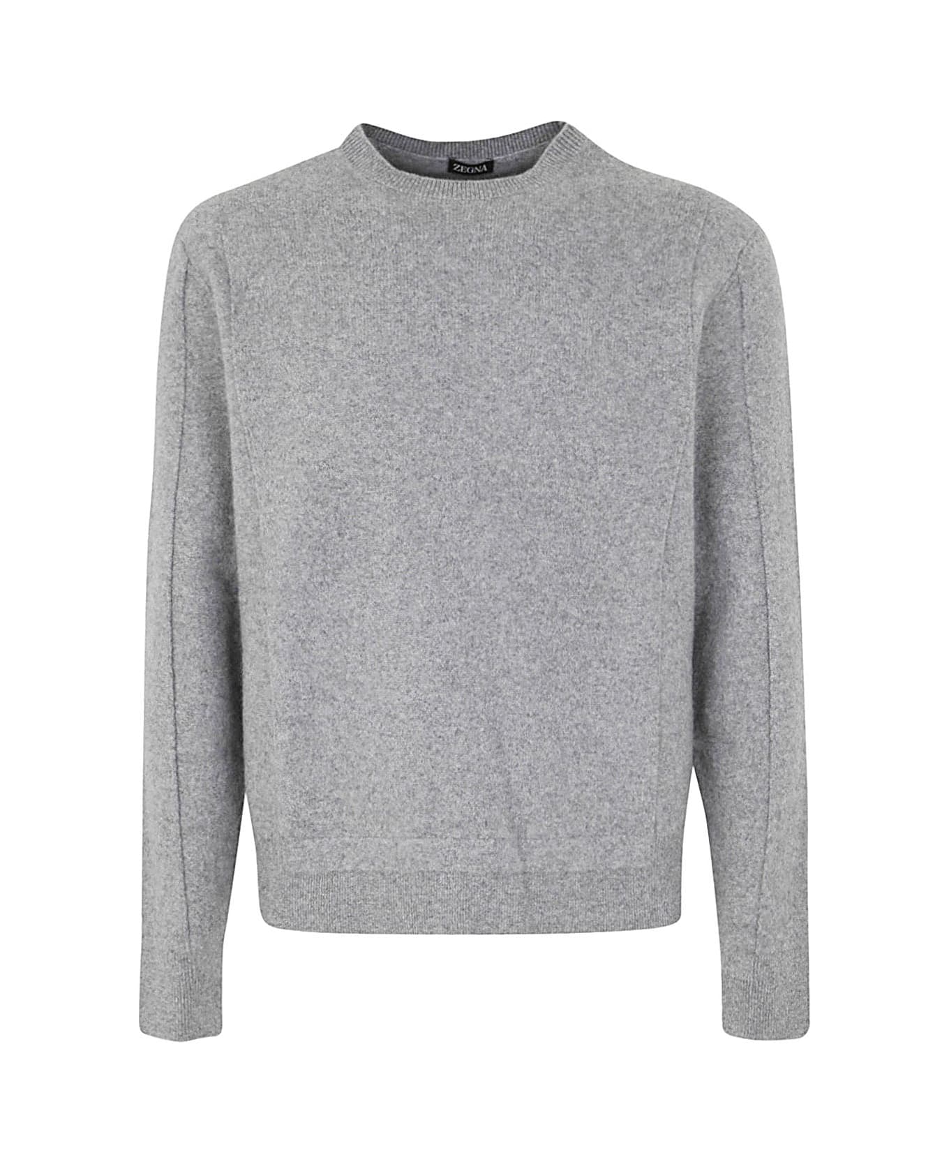 Zegna Wool And Cashmere Crew Neck Sweater - Grey フリース