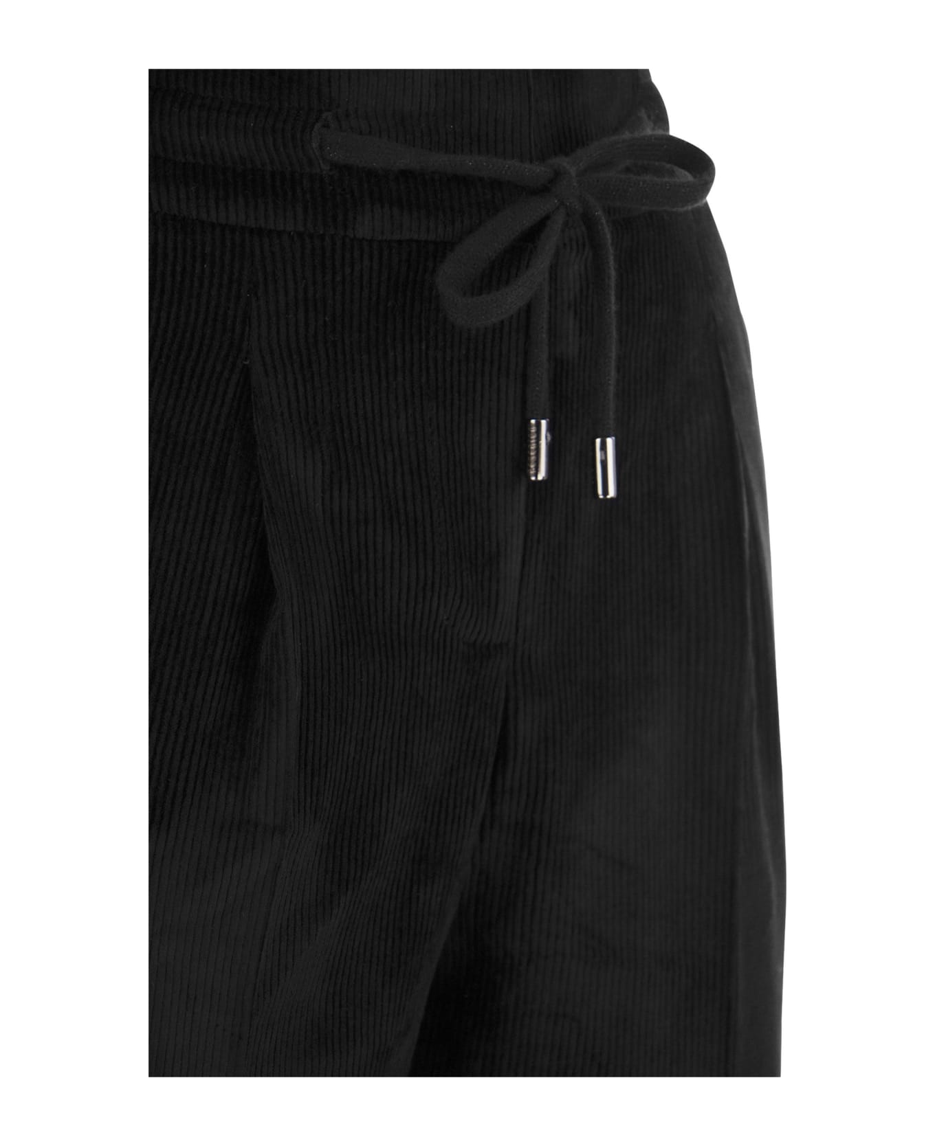 Peserico Corduroy Pull-up Trousers - Black