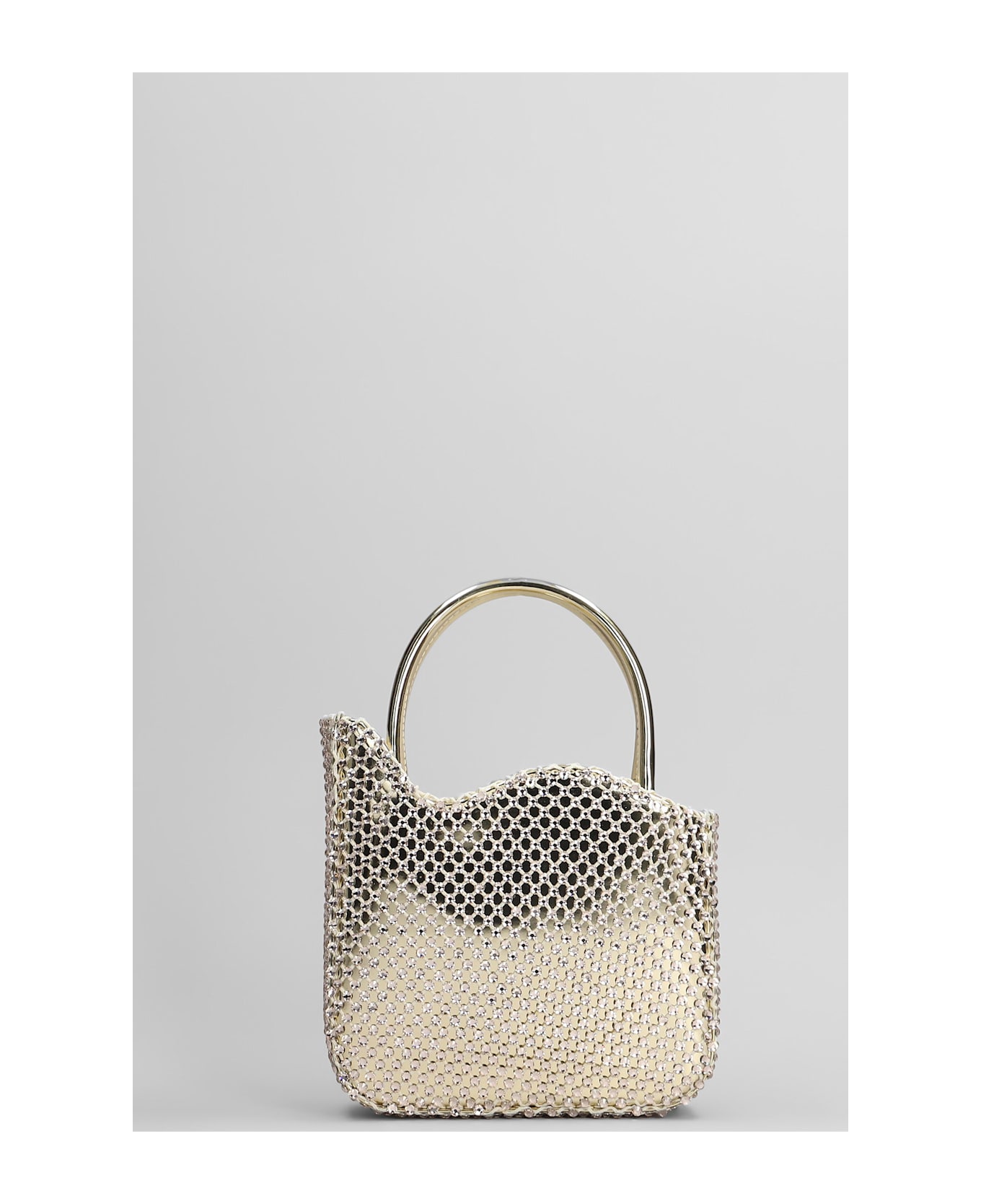 Le Silla Mini Gilda Shoulder Bag In Platinum Leather - platinum