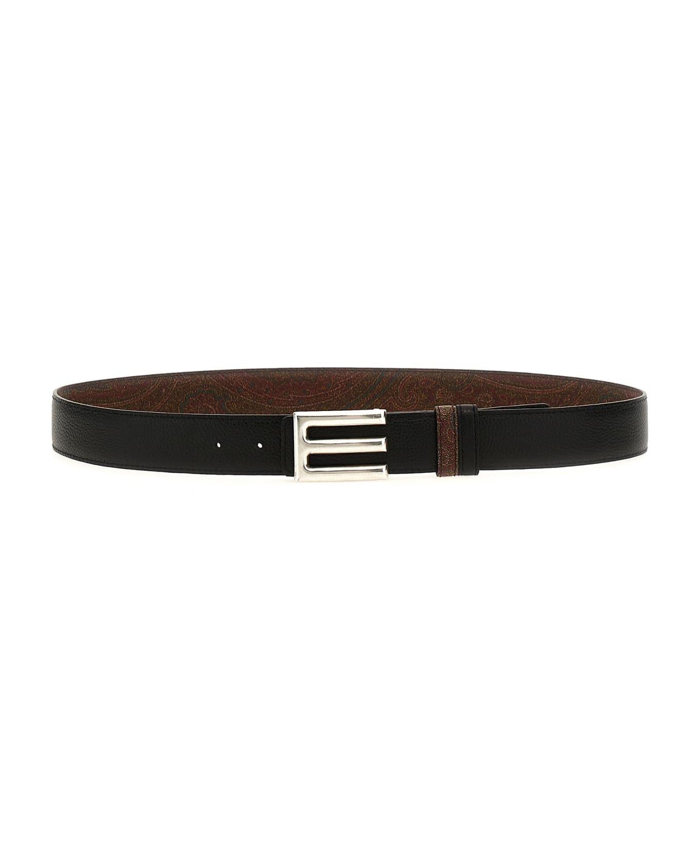 Etro Logo Buckle Reversible Belt - Black