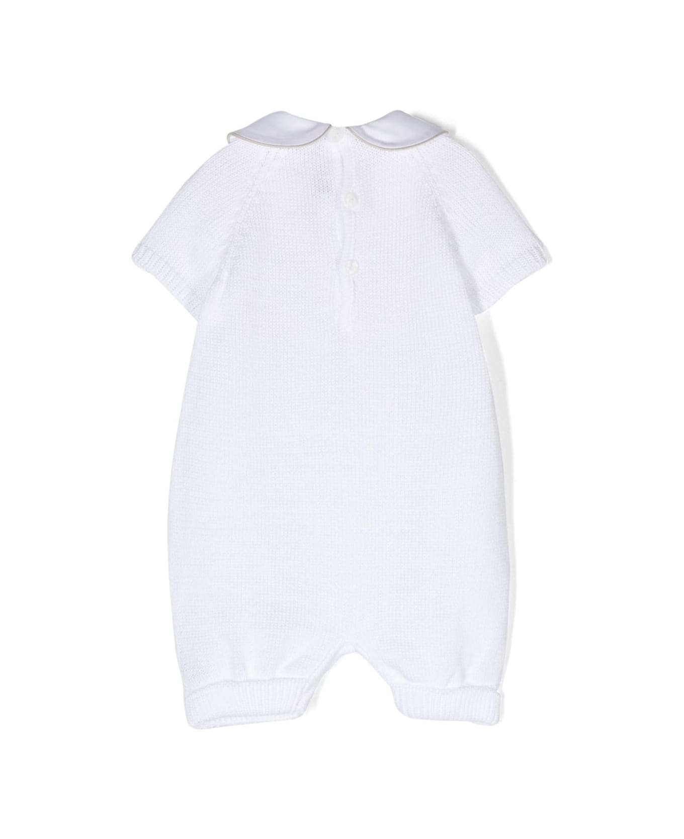 Little Bear Jumpsuit With Bow - White