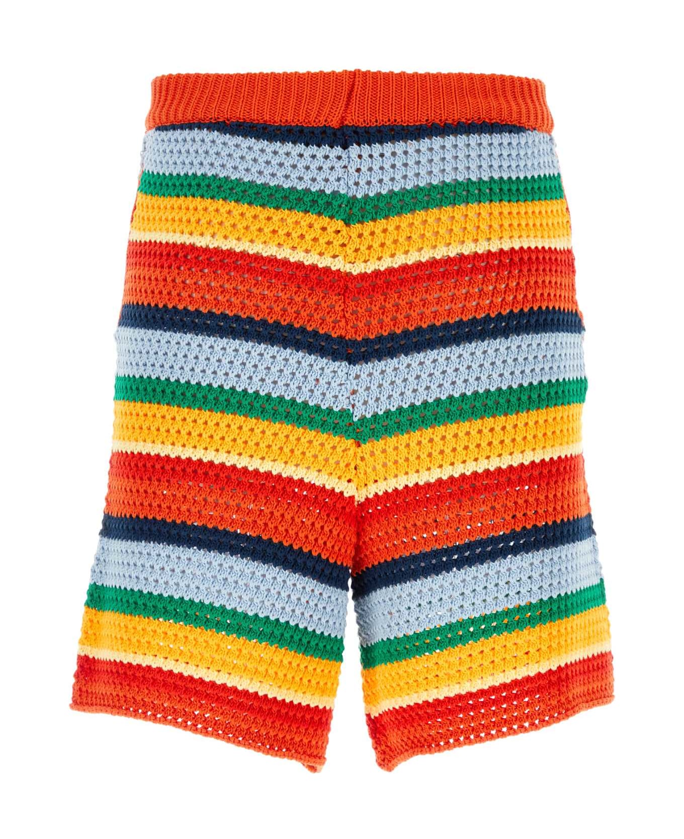 Marni Embroidered Cotton Bermuda Shorts - 00X99