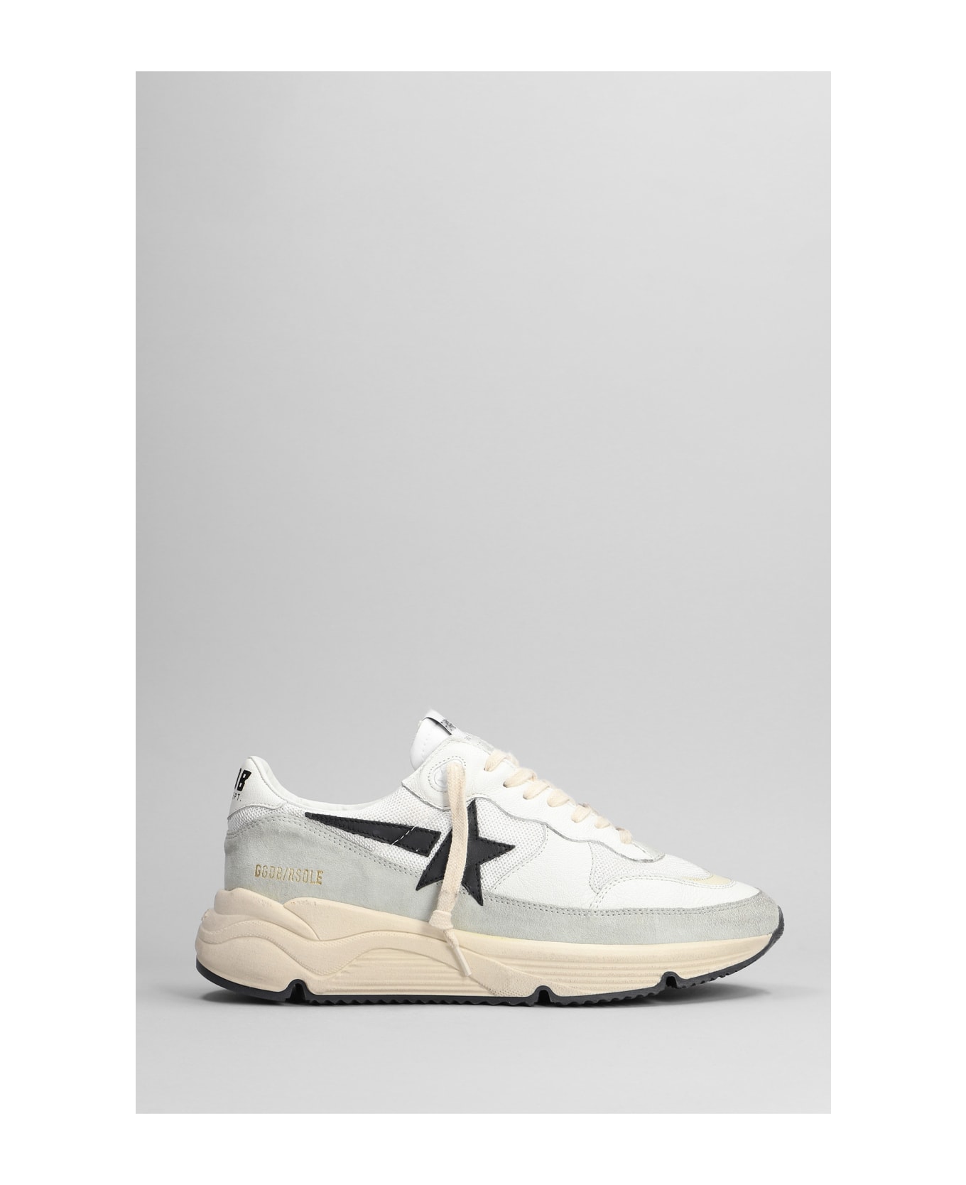 Golden Goose Running Sneakers In White Leather And Fabric - white