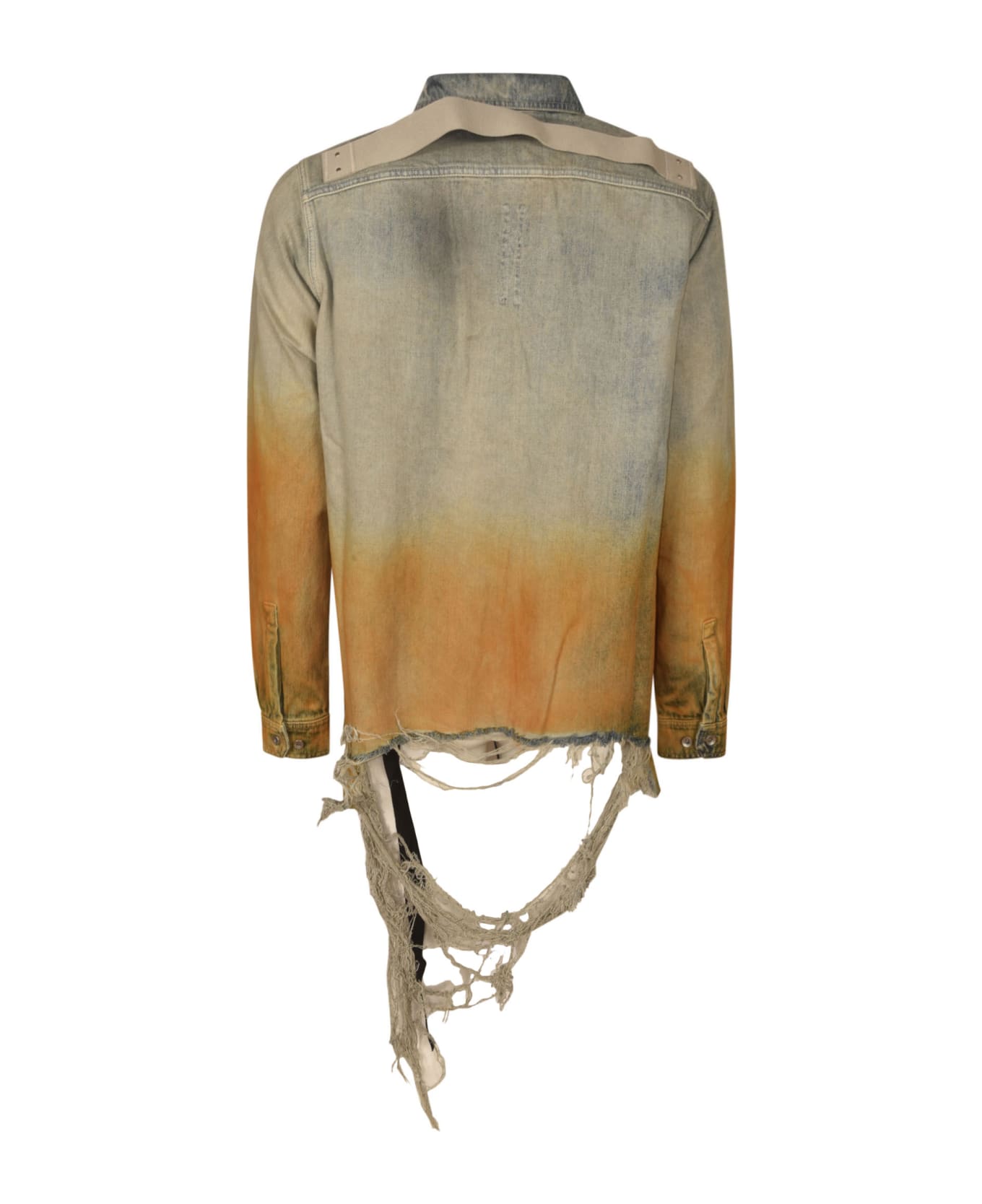 Rick Owens Vintage Effect Distressed Denim Jacket - Multicolor