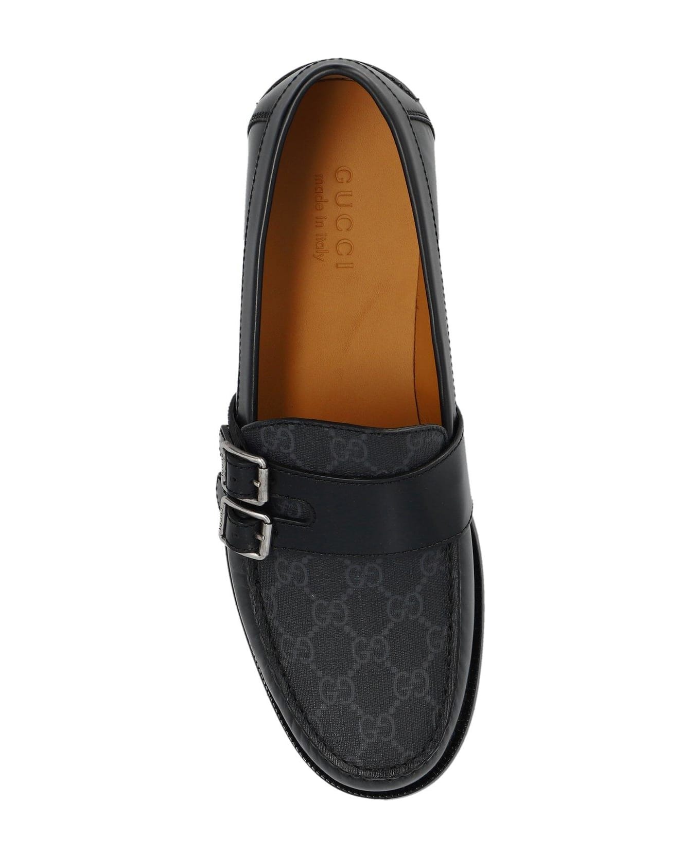 Gucci Buckle Detailed Loafers - Black