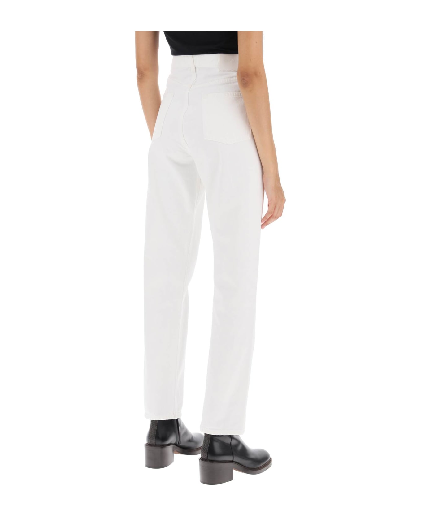 Loulou Studio Cropped Straight Cut Jeans - Ivory