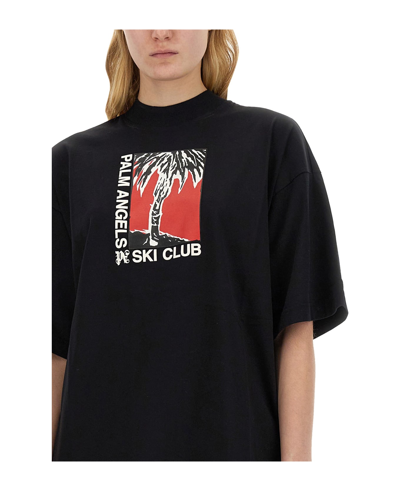 Palm Angels Palm Soft Fit T-shirt Ski Club - NERO
