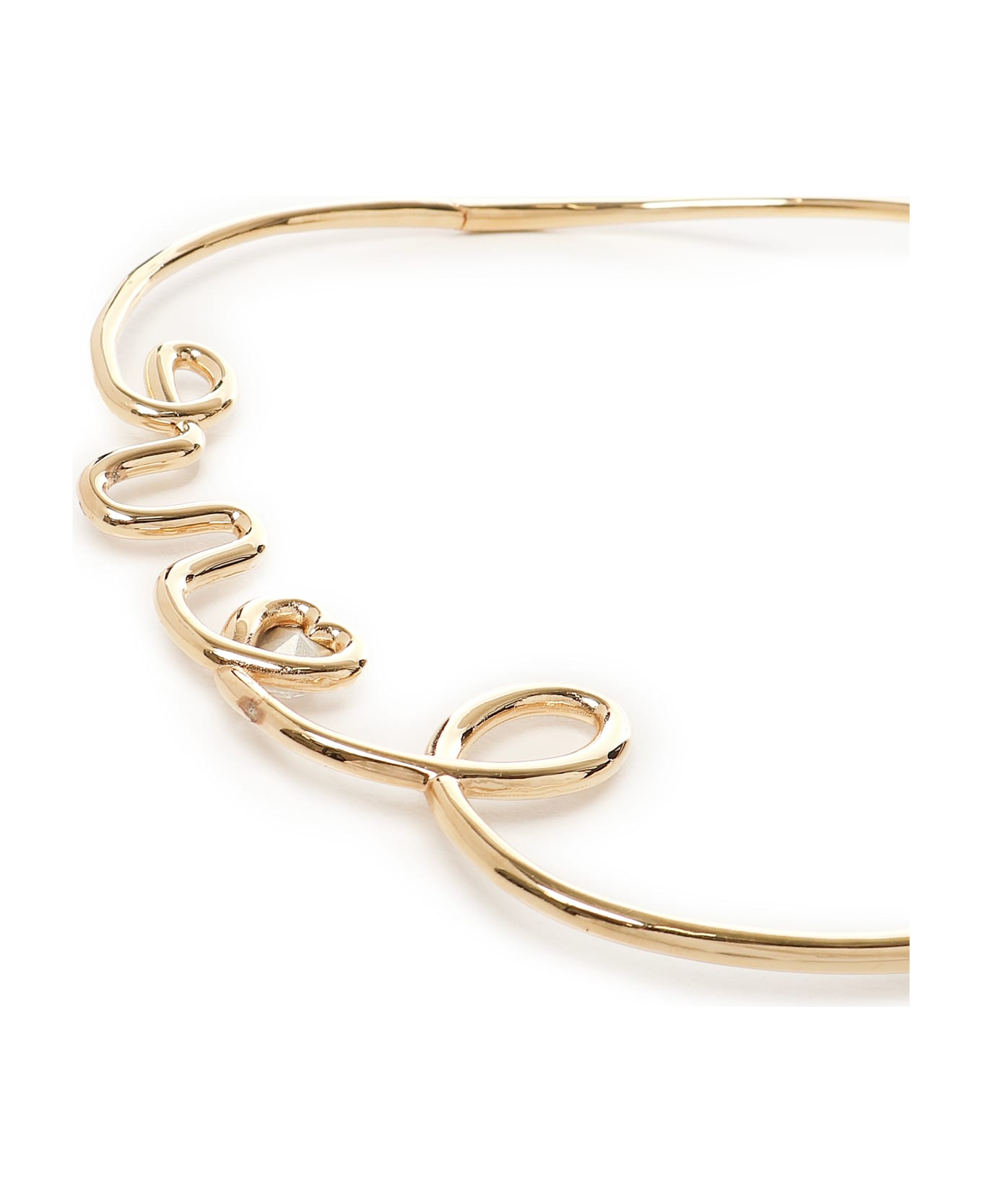 Dolce 
Gabbana Semi-rigid Necklace With Love Writing - Golden