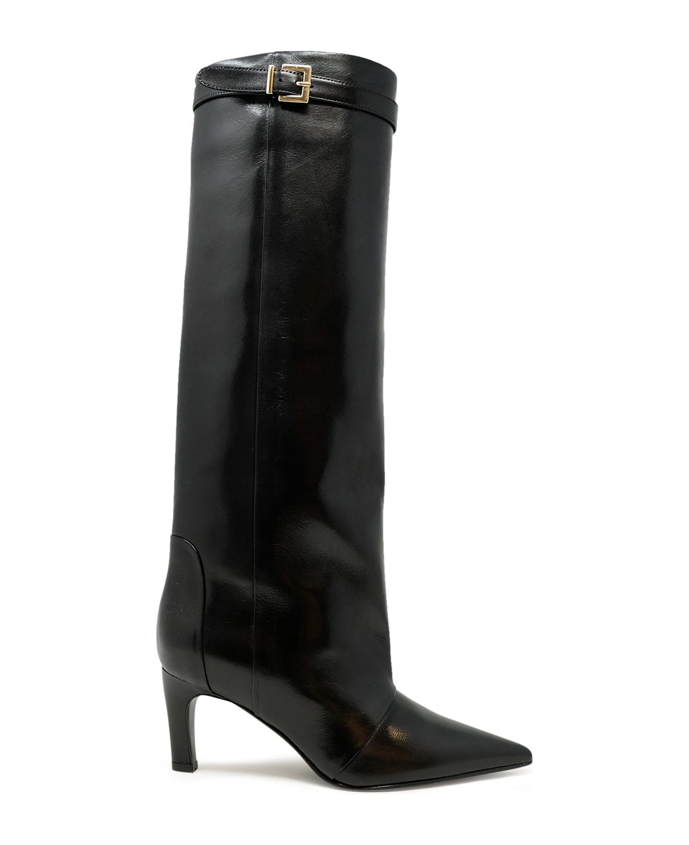 Lella Baldi Black Leather Boots - BLACK