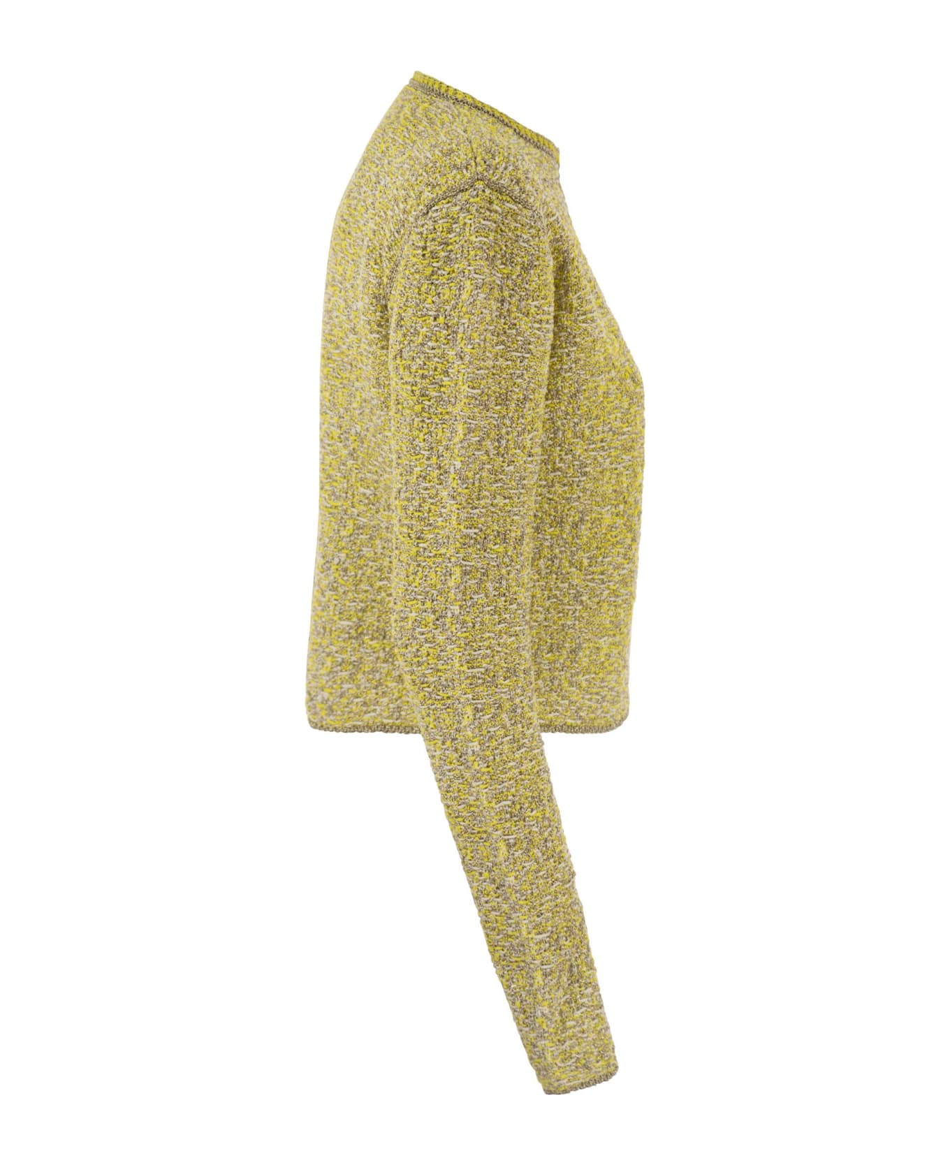 Fabiana Filippi Short Tweed Cardigan - Yellow/gold