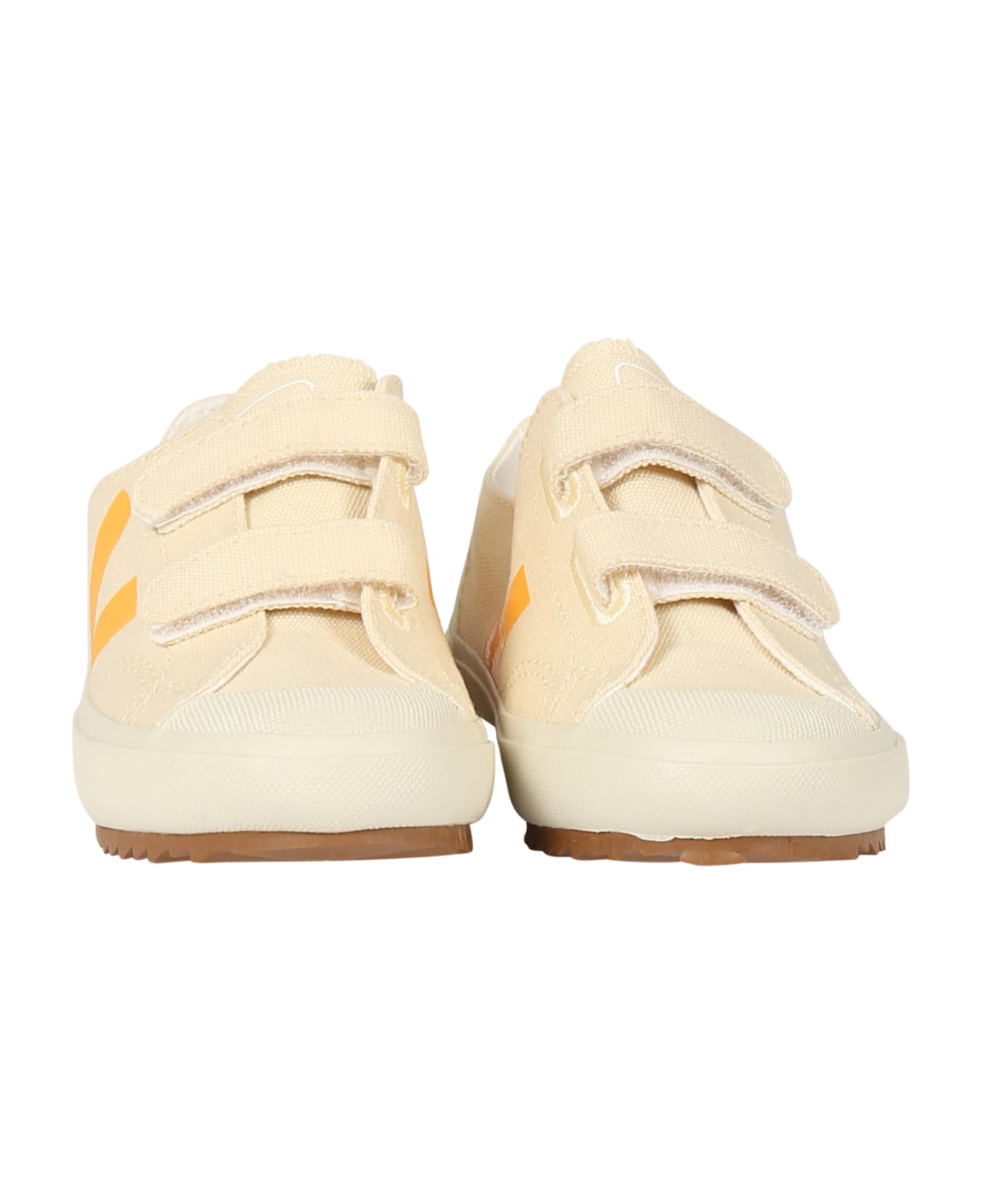 Veja Ivory Sneakers For Kids With Logo - Ivory