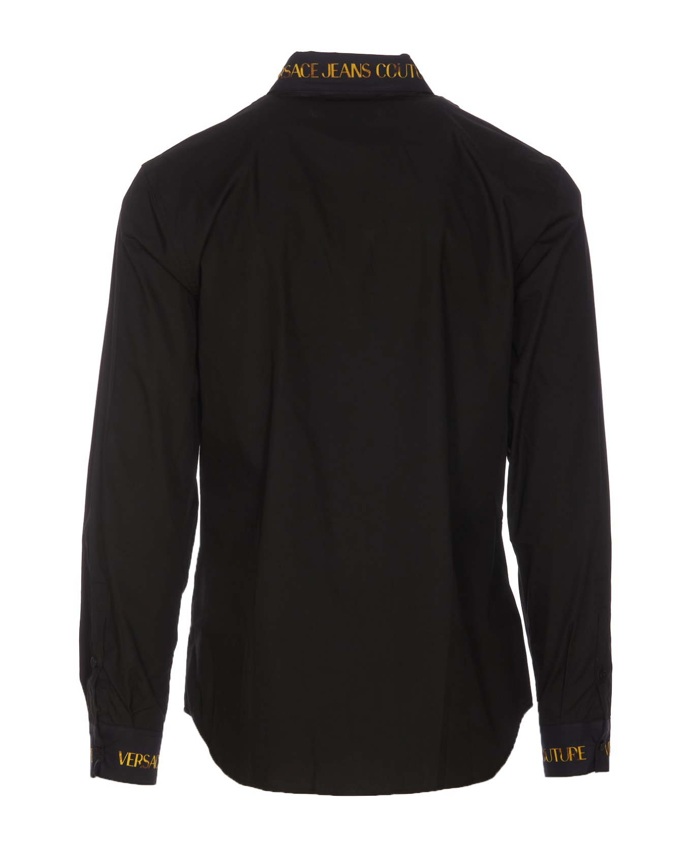 Versace Jeans Couture Round Hem Logo Trim Shirt - Black