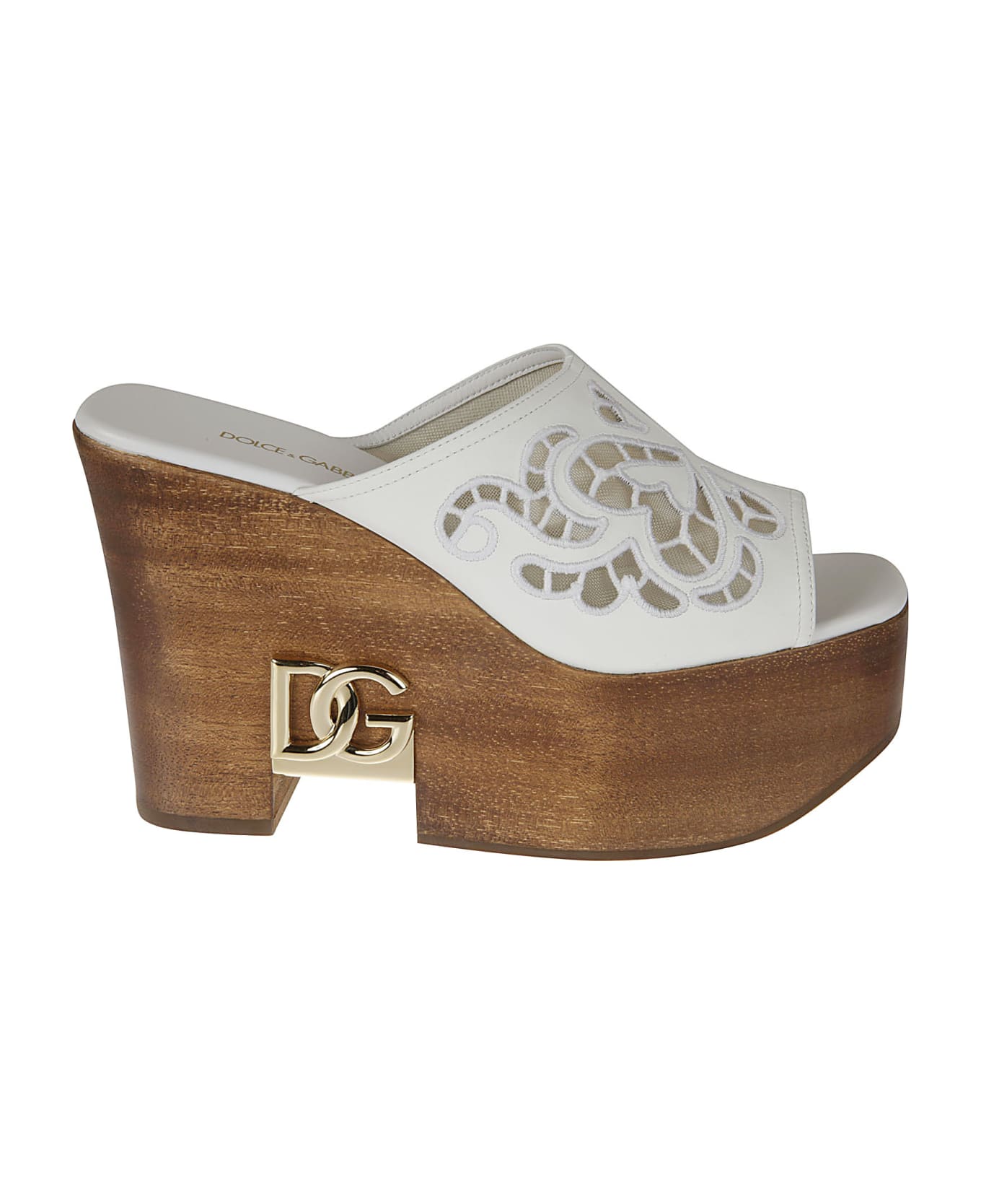 Dolce & Gabbana Grigitte Wedge Sandals - White