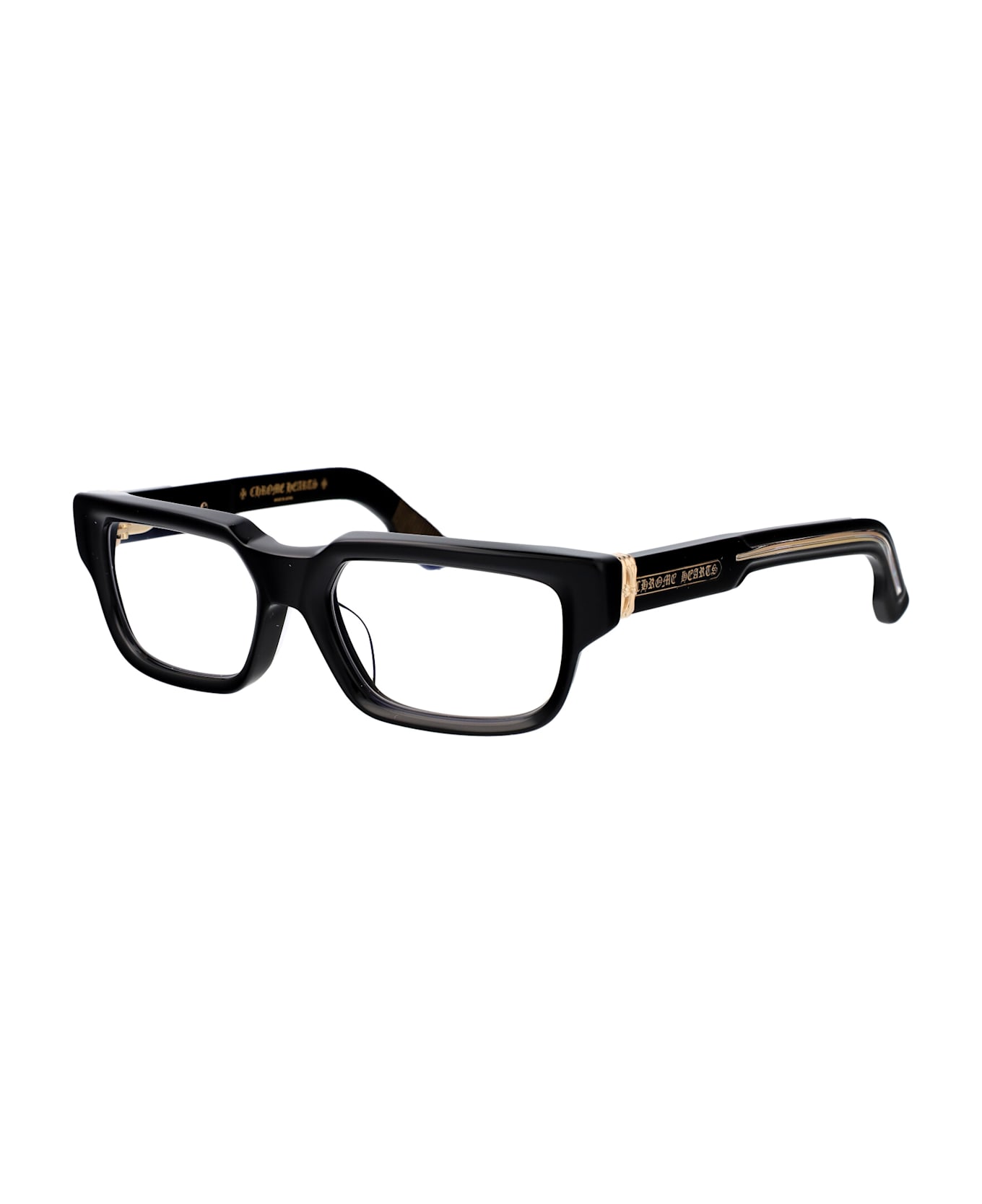 Chrome Hearts 2 Thick Glasses - Black-18KGP