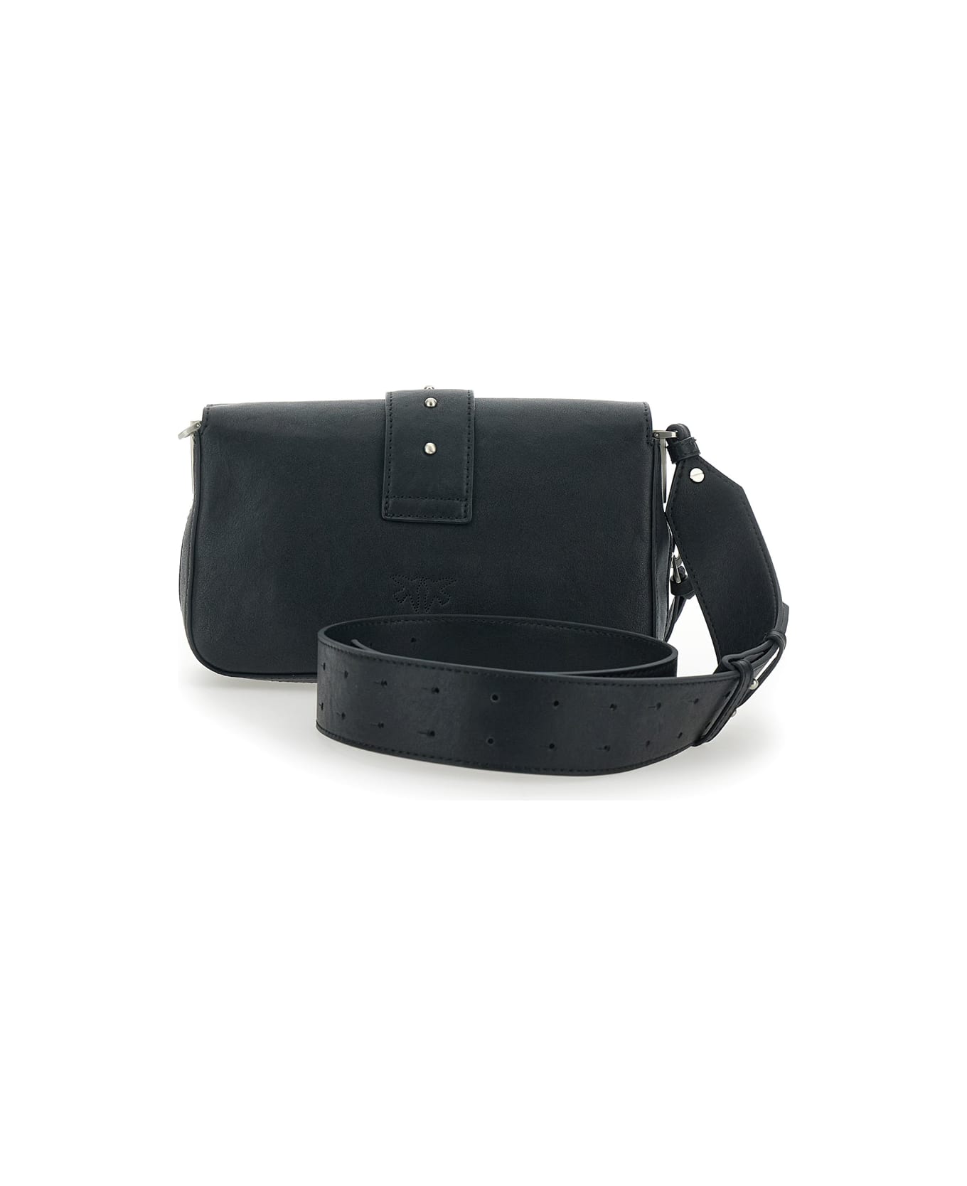 Pinko Mini Love One Slouchy Crossbody Bag - Black