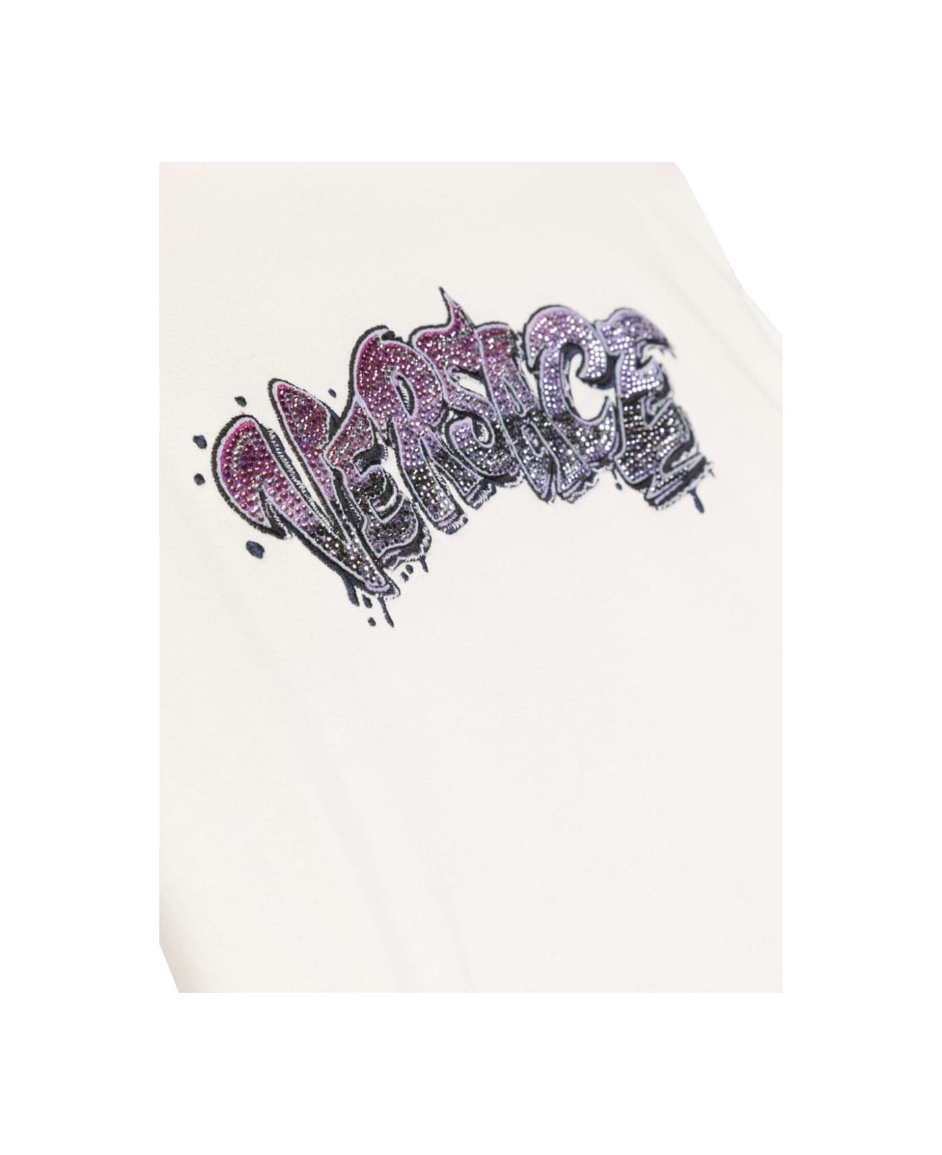 Versace Logo Hoodie - WHITE