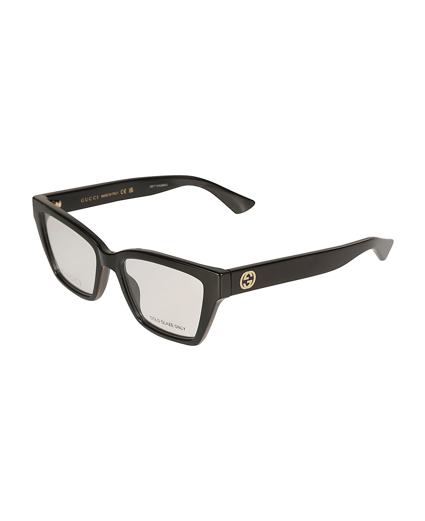 Gucci Eyewear Logo Lens Square Frame - BLACK-BLACK-TRANSPARENT