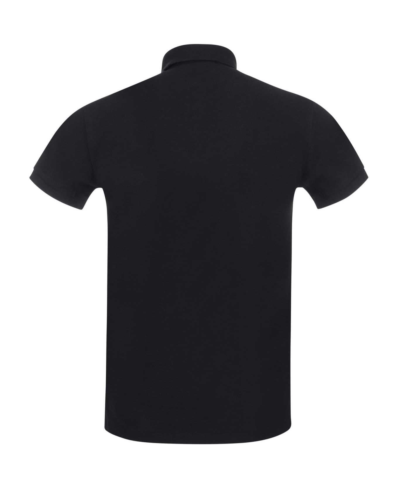 Polo Ralph Lauren Black And Red Slim-fit Pique Polo Shirt - 006