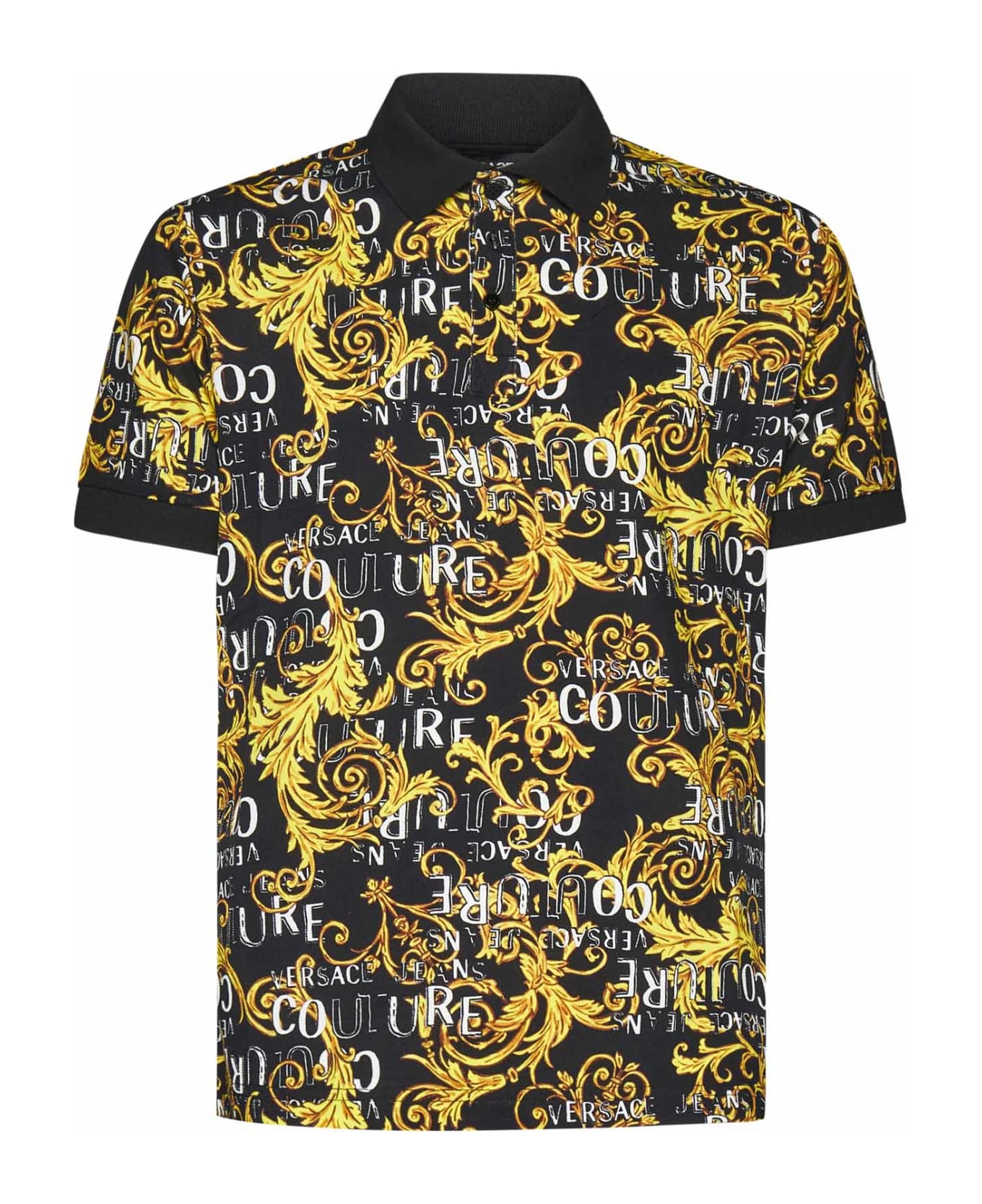 Versace Jeans Couture Polo Shirt With Logo - Black