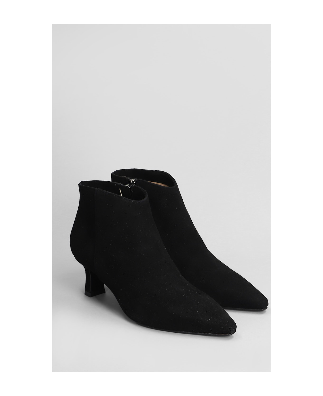 Julie Dee High Heels Ankle Boots In Black Suede - black