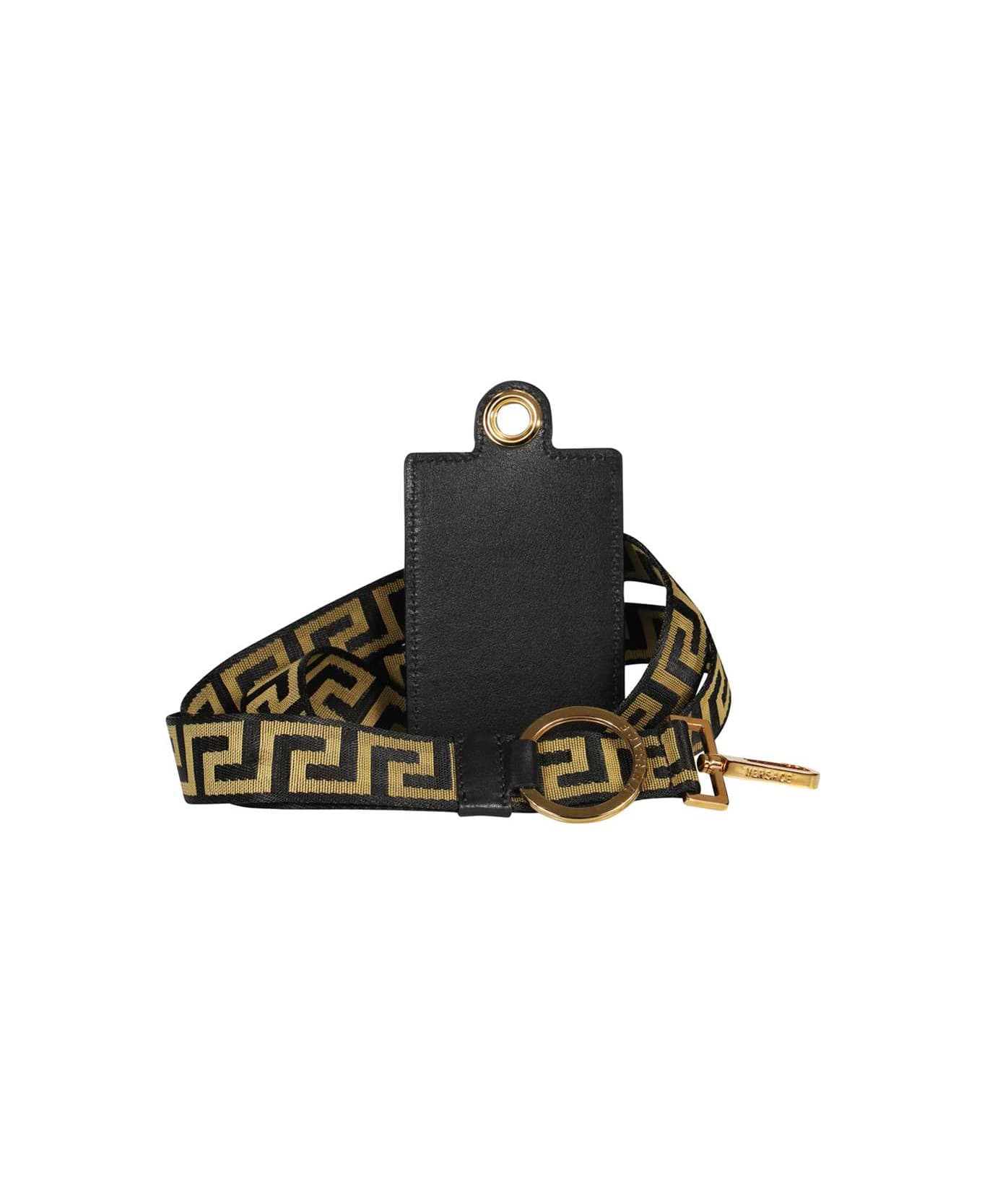 Versace Leather Card Holder - black 財布