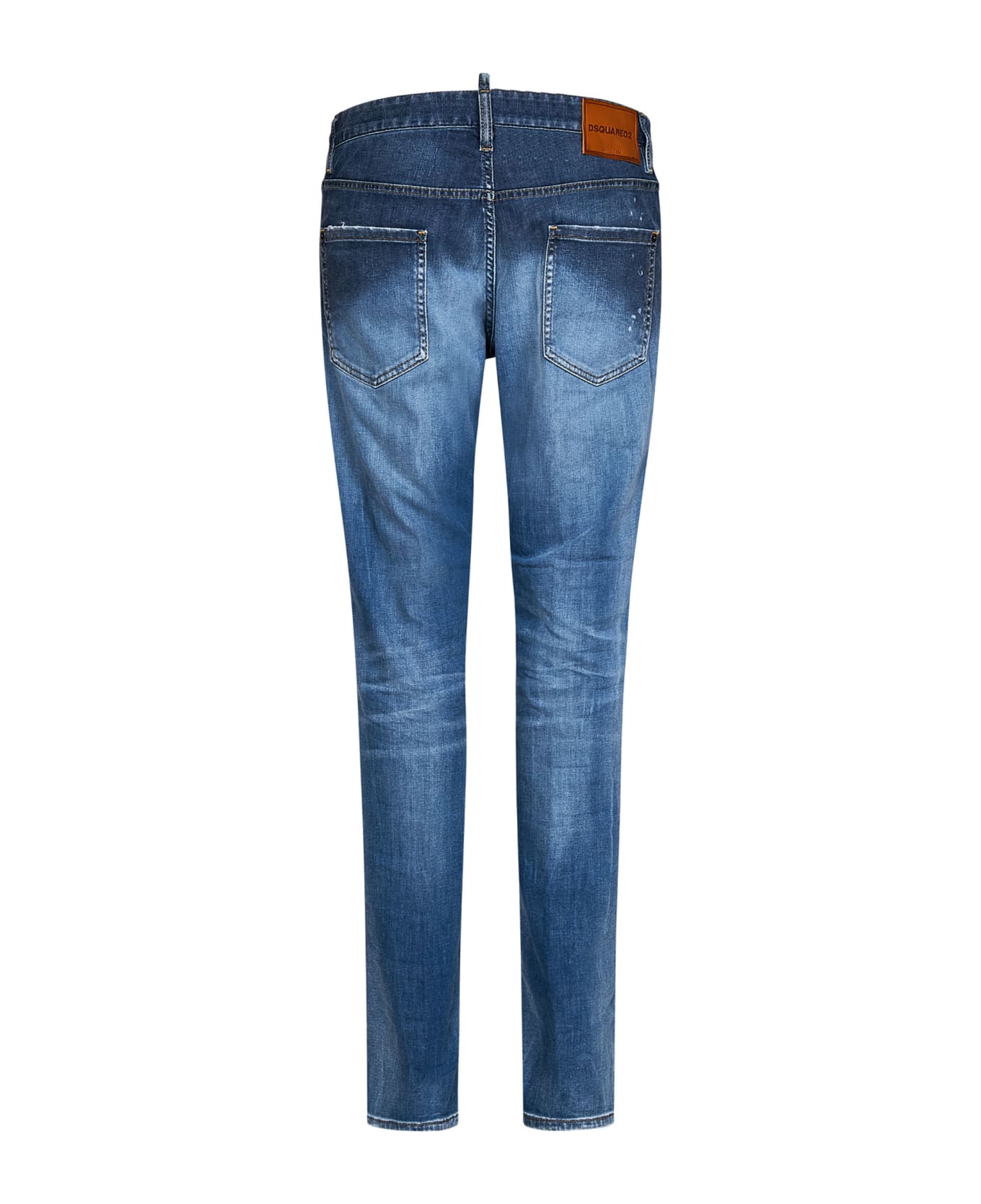 Dsquared2 Paint Splatter Print Straight-leg Jeans - Blue Navy