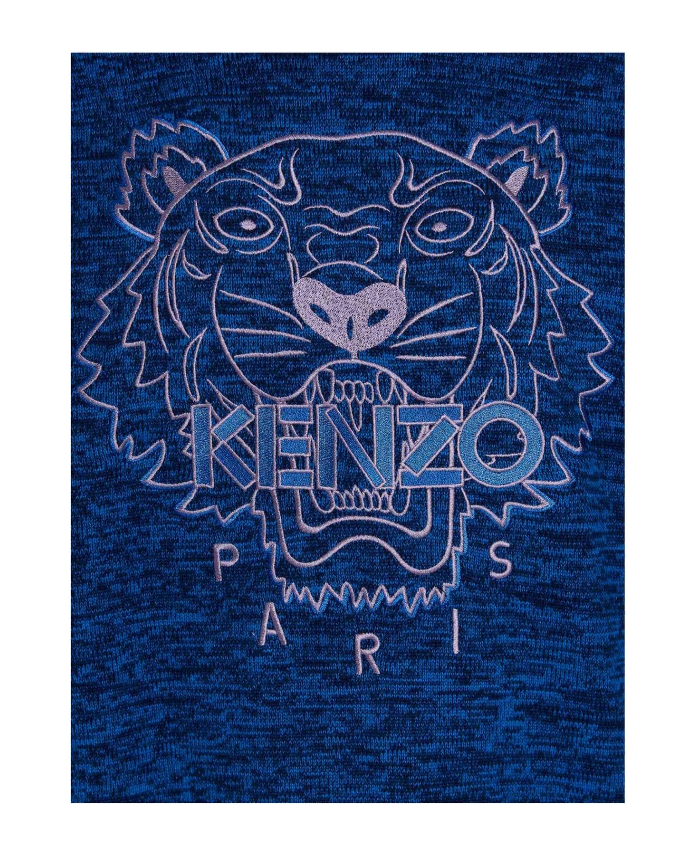 Kenzo Logo Embroidered Crewneck Sweater - Blue