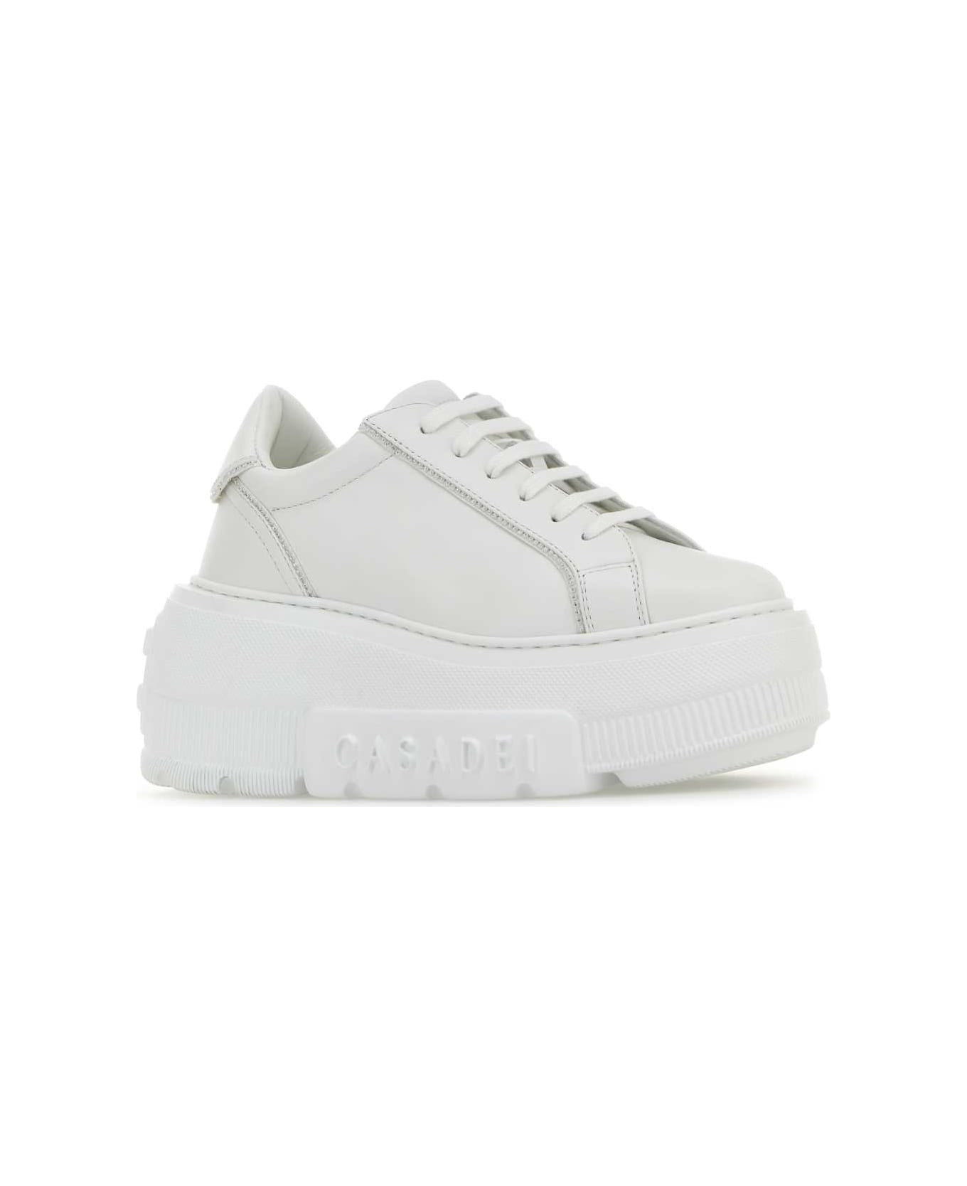 Casadei White Leather Nexus Sneakers - BIANCO