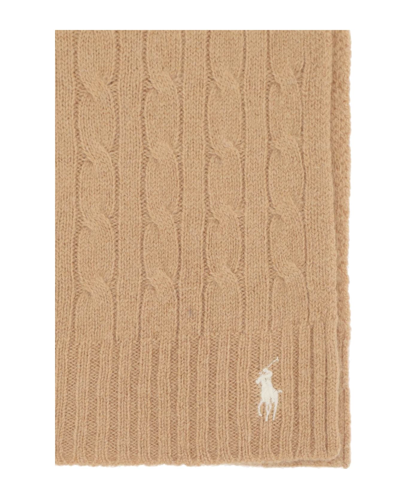 Polo Ralph Lauren Wool And Cashmere Cable-knit Scarf - CAMEL (Beige)
