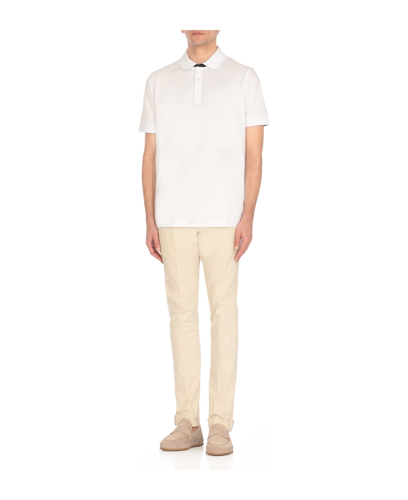 Fay Pique Polo Shirt - White