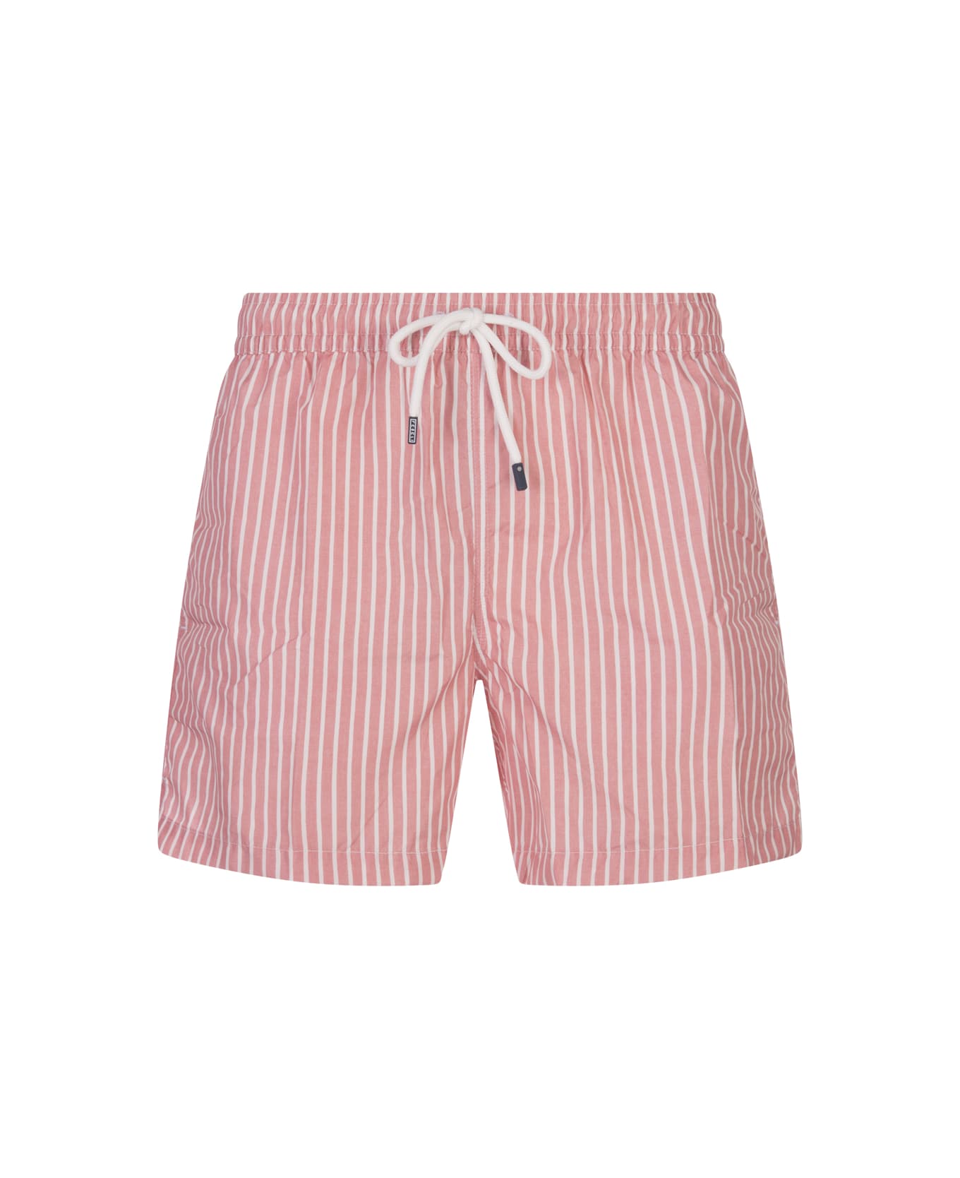 Fedeli Pink And White Striped Swim Shorts - Pink