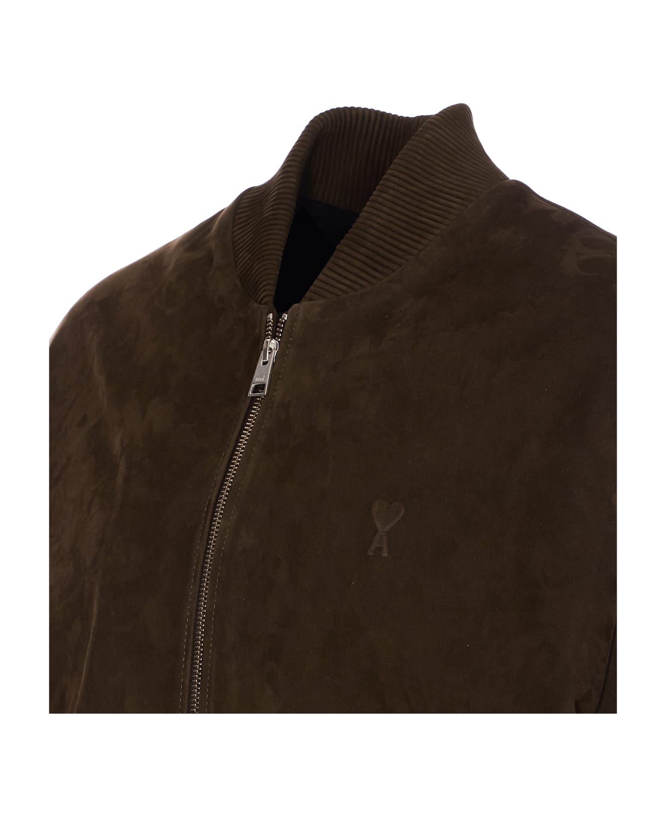 Ami Alexandre Mattiussi Suede Ami De Coeur Jacket - Green