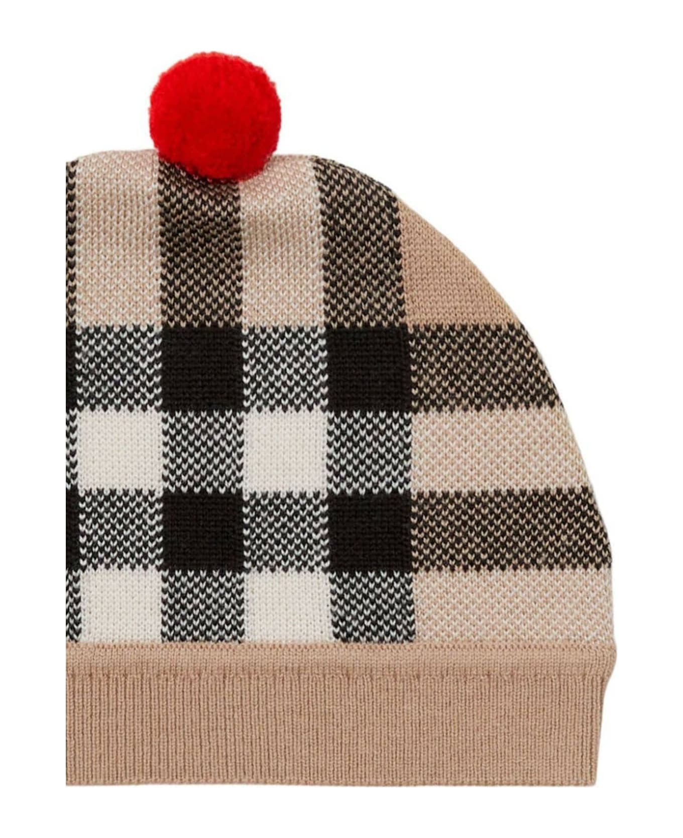 Burberry Check Wool Beanie - Archive Beige
