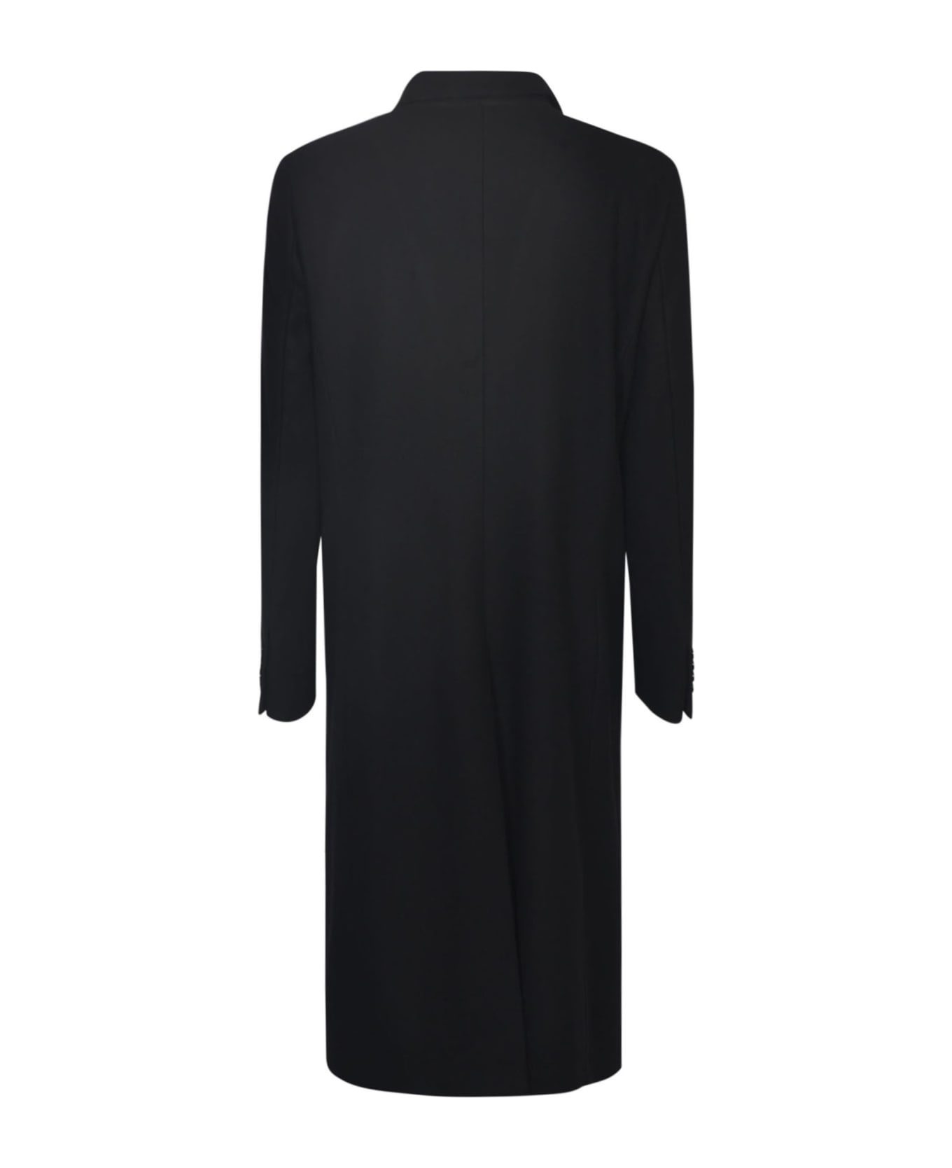 Lardini Double-breasted Long Coat - Black
