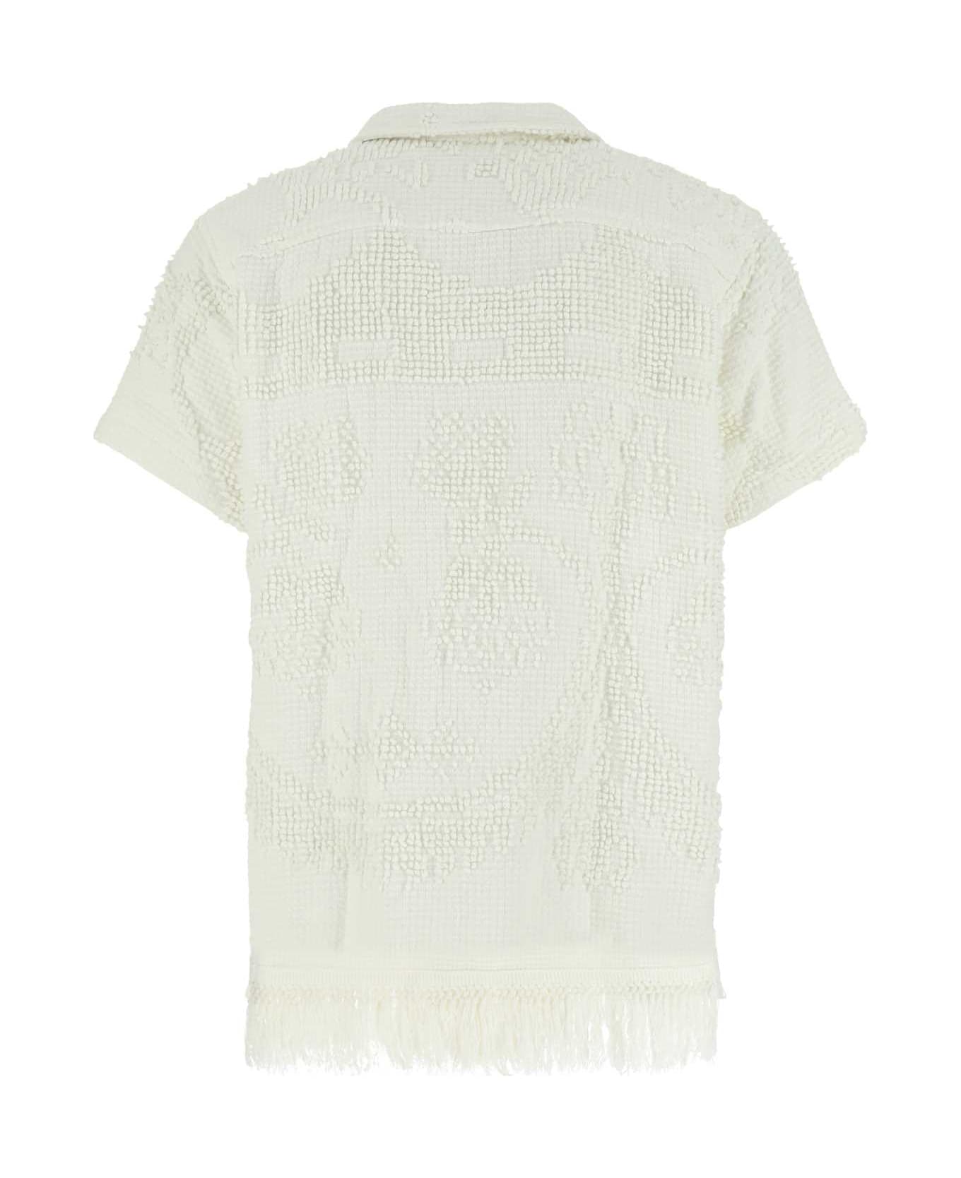 Bode White Terry Fabric Shirt - WTMLT