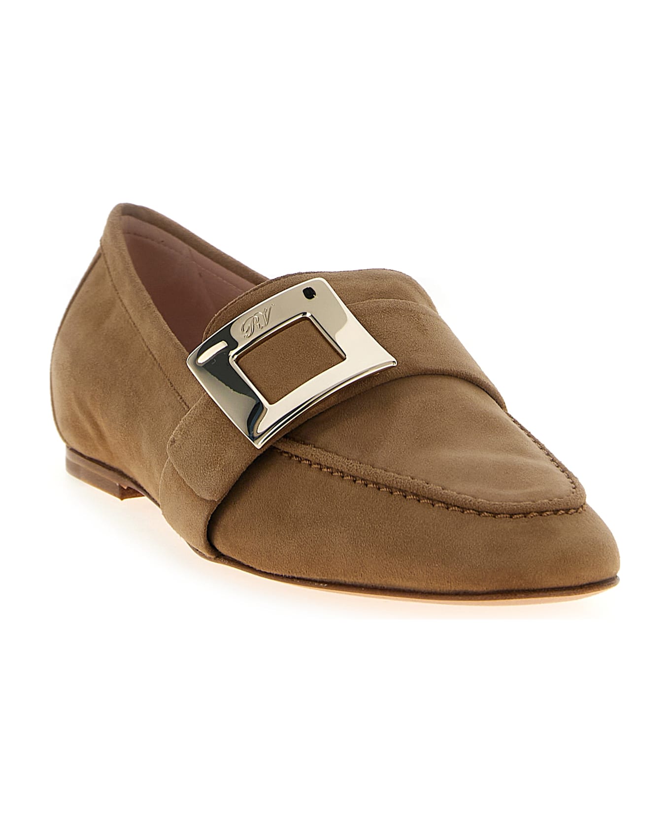 Roger Vivier Suede Loafers - Beige