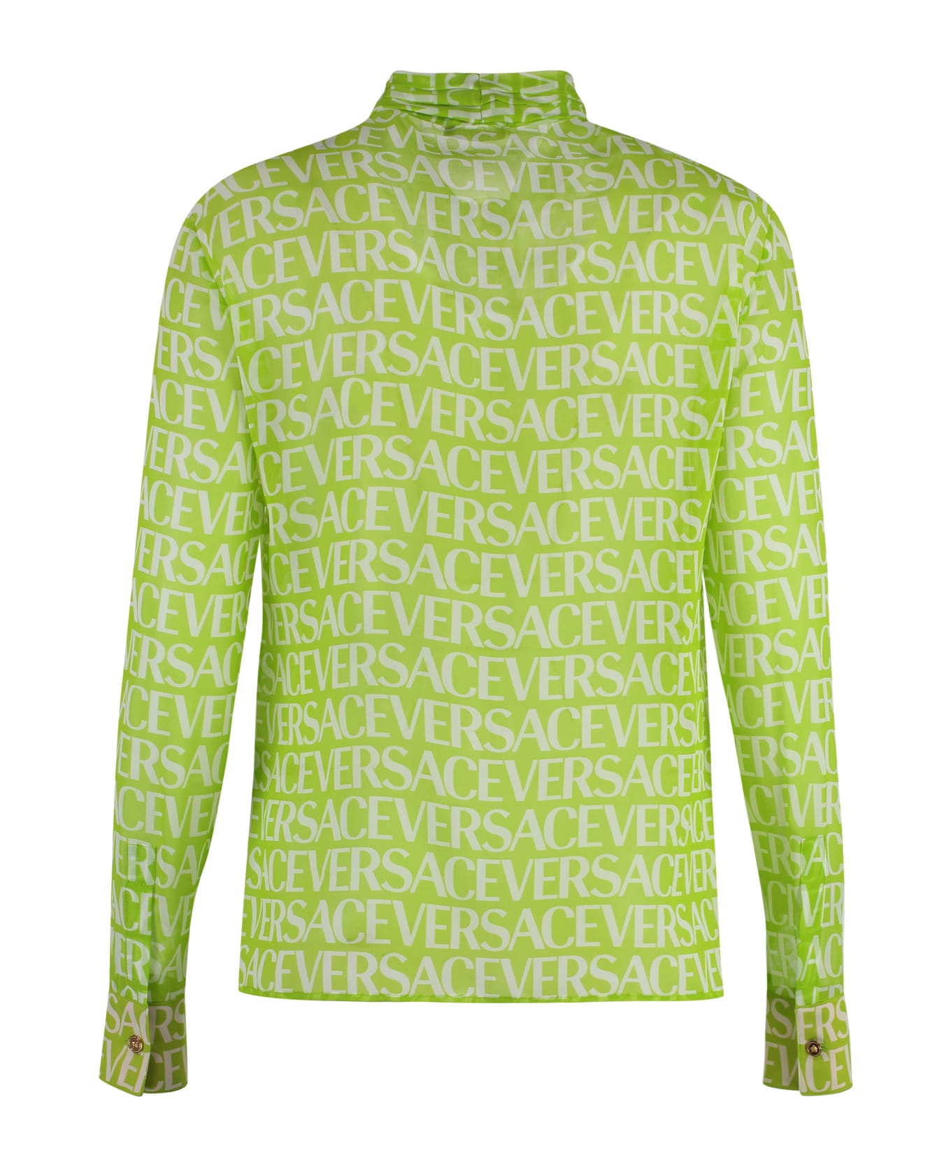 Versace Printed Silk Blouse - green