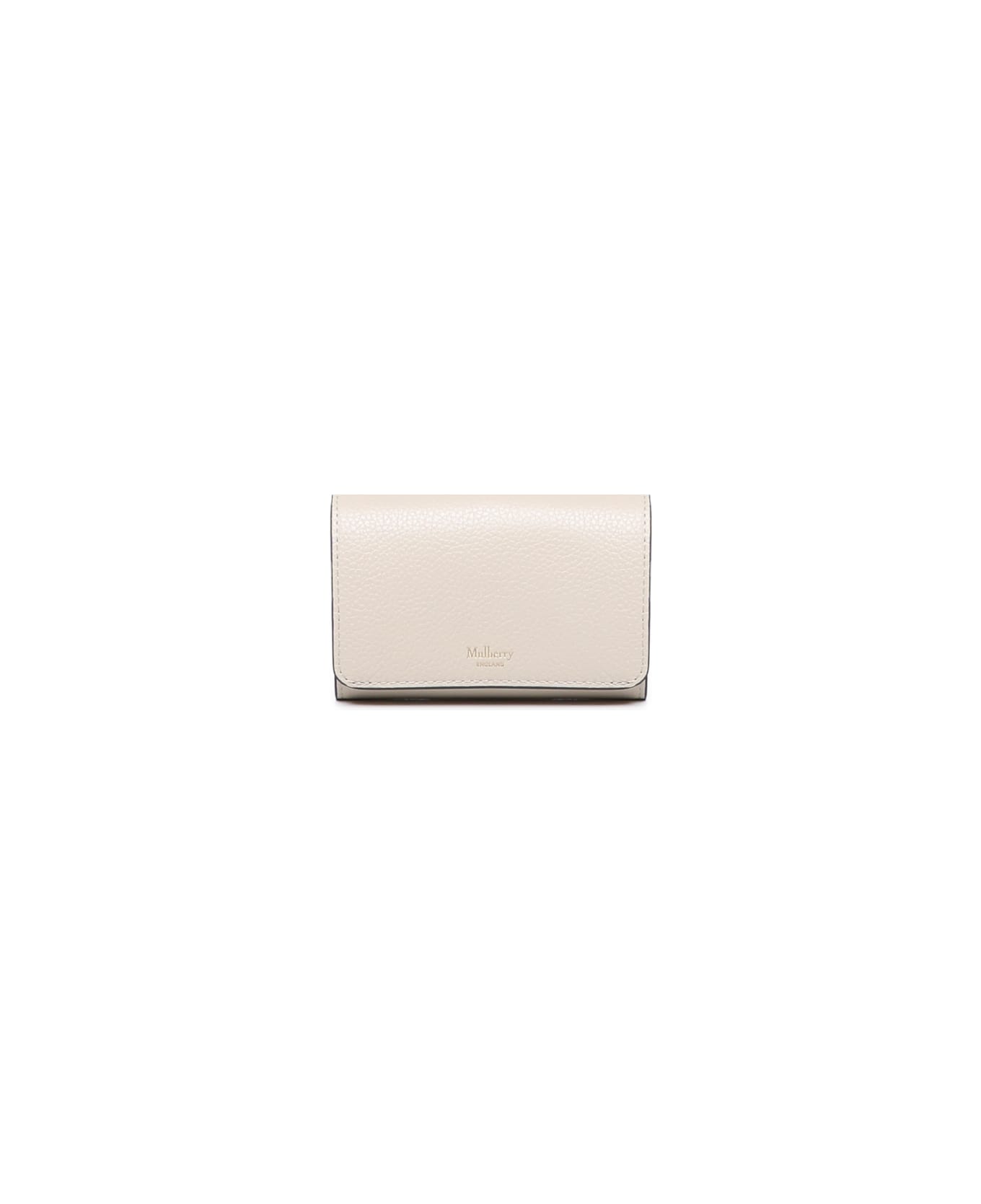 Mulberry Continental Trifold Wallet In Cowskin - Chalk