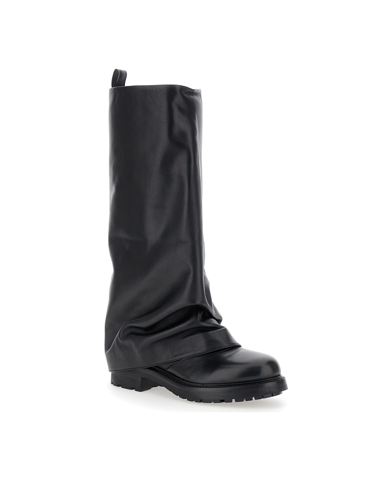 Strategia 'ranger' Black Leather Boots Woman - Black