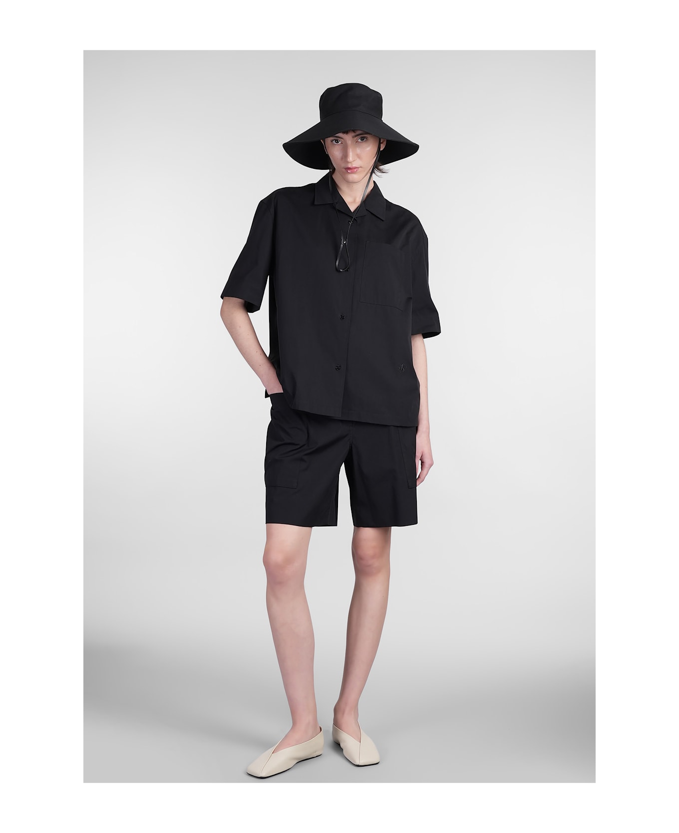 Jil Sander Shorts In Black Cotton - black