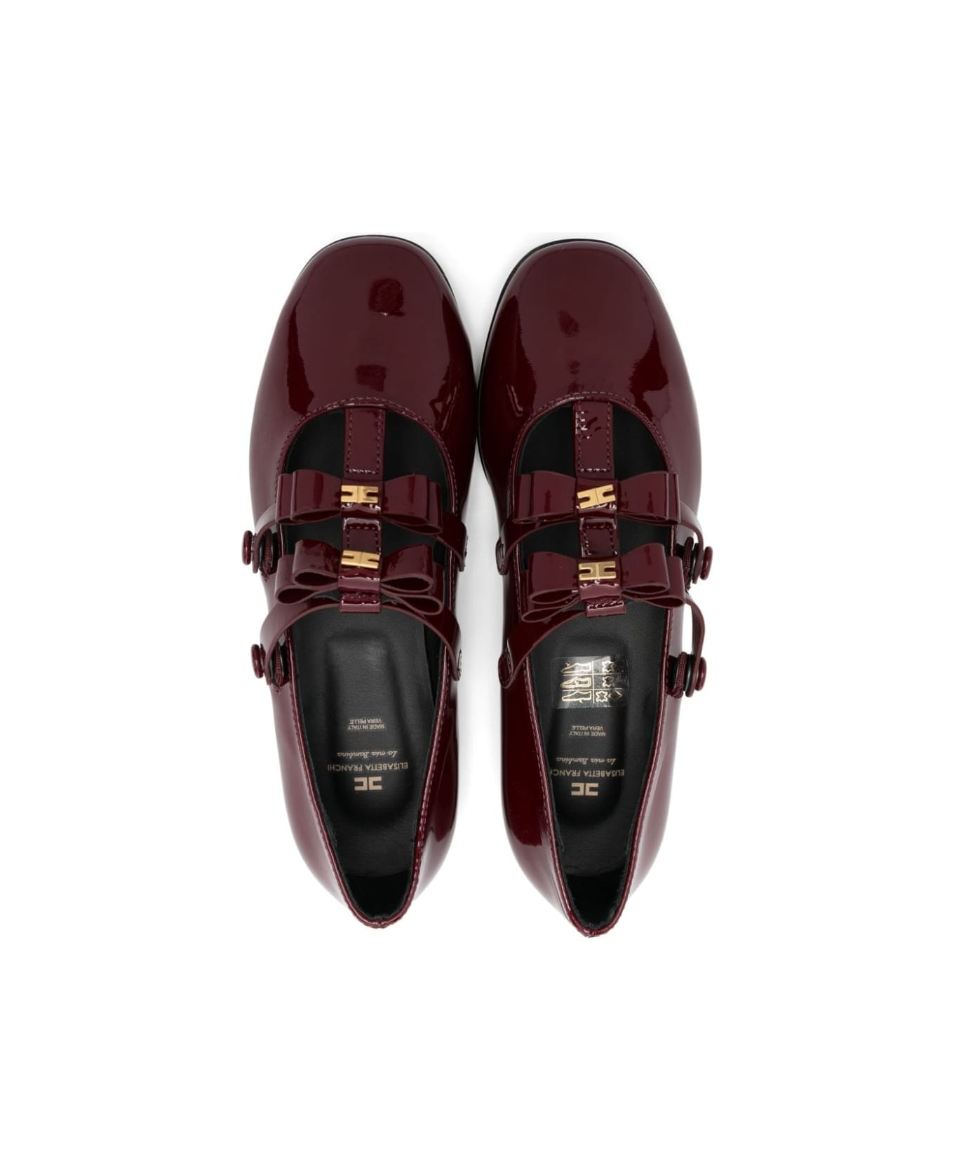 Elisabetta Franchi La Mia Bambina Ballerine Con Fiocco - Bordeaux