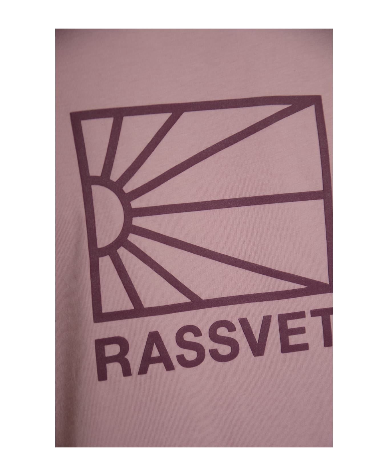 Rassvet Logo Print Round Neck T-shirt - Pink