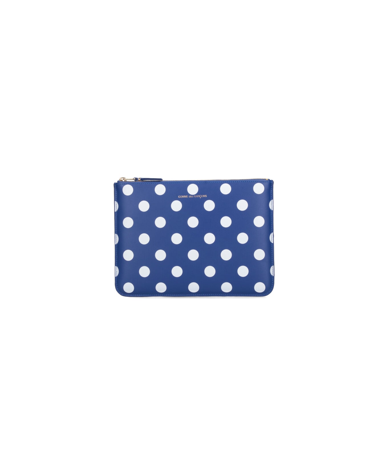 Comme des Garçons Wallet Polka Dot Zip Wallet - Blue