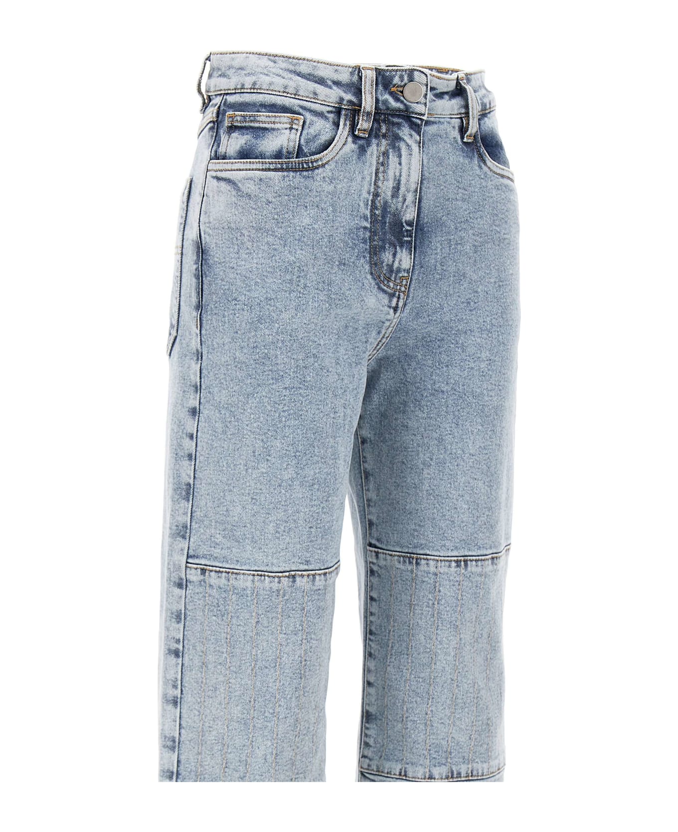 REMAIN Birger Christensen "high Wasted Denim Pants" Cotton Jeans - BLUE