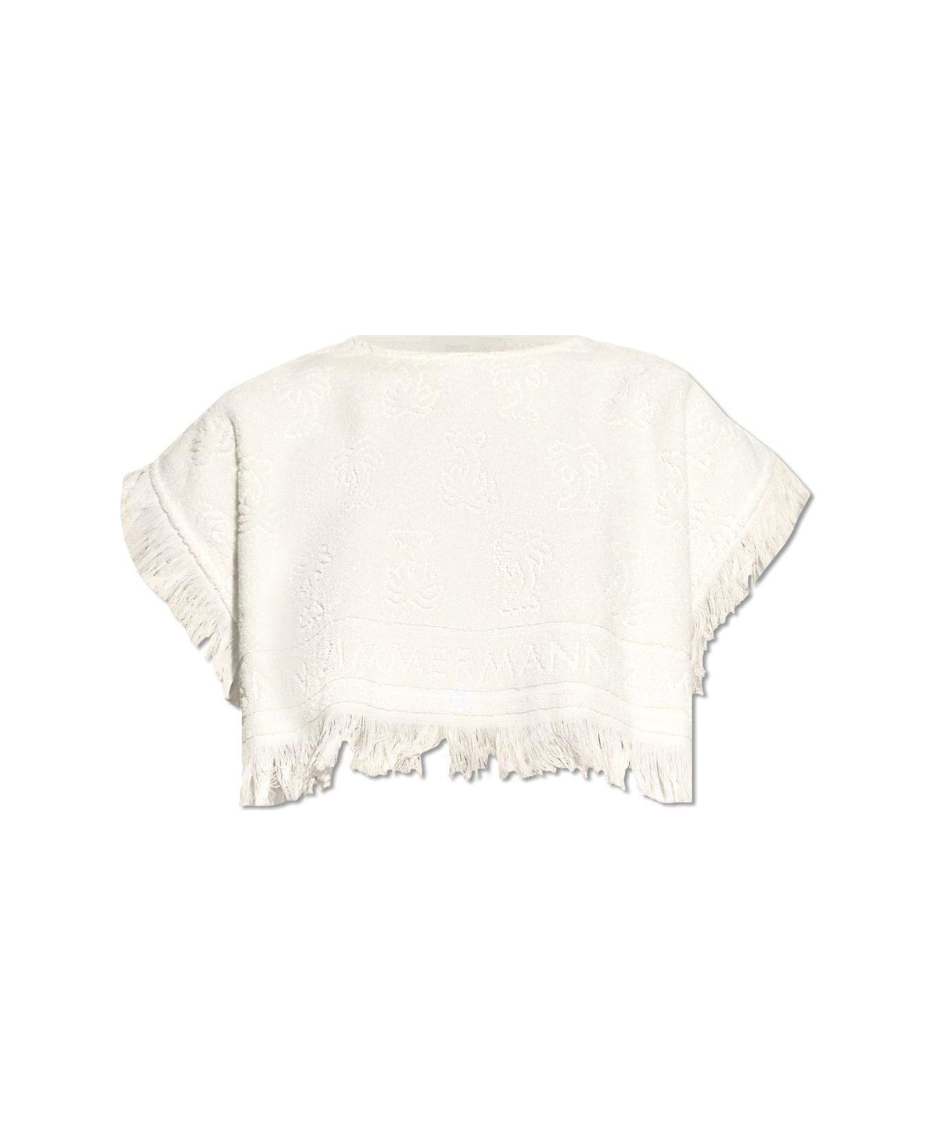 Zimmermann Alight Towelling Round-neck Cropped Top - White