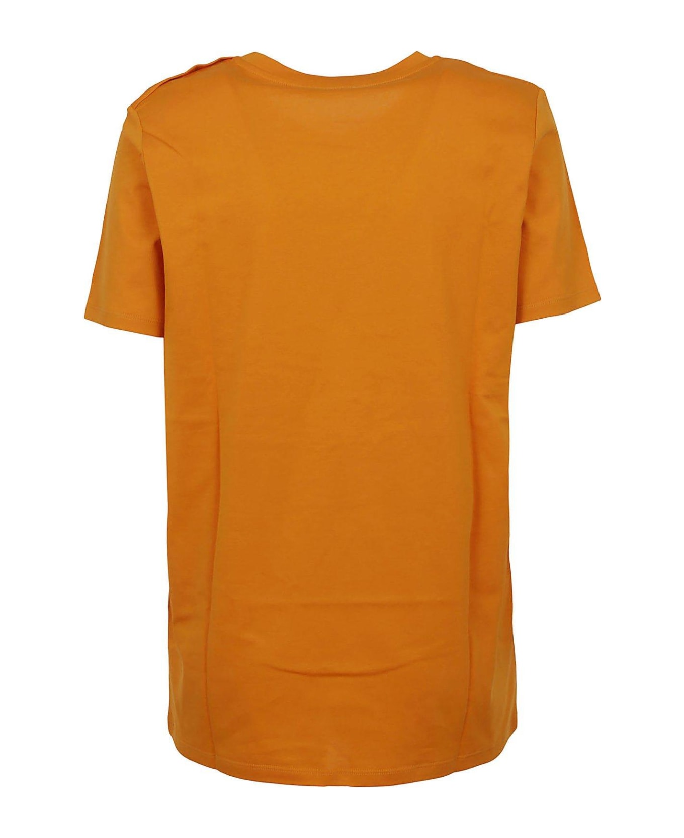 Balmain Logo Print Embellished T-shirt - Orange