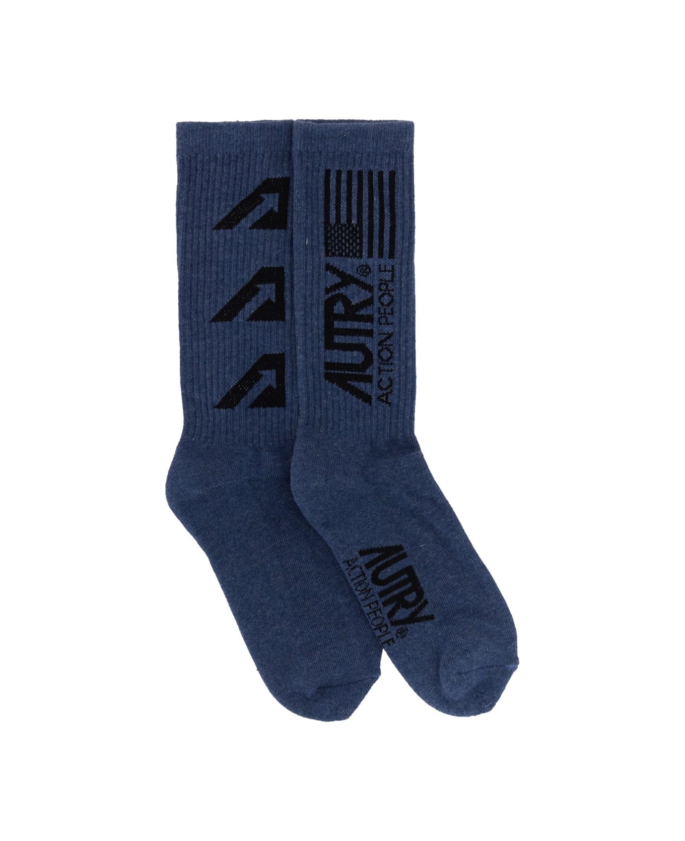 Autry Jaquard Logo Sock - BABY BLUE
