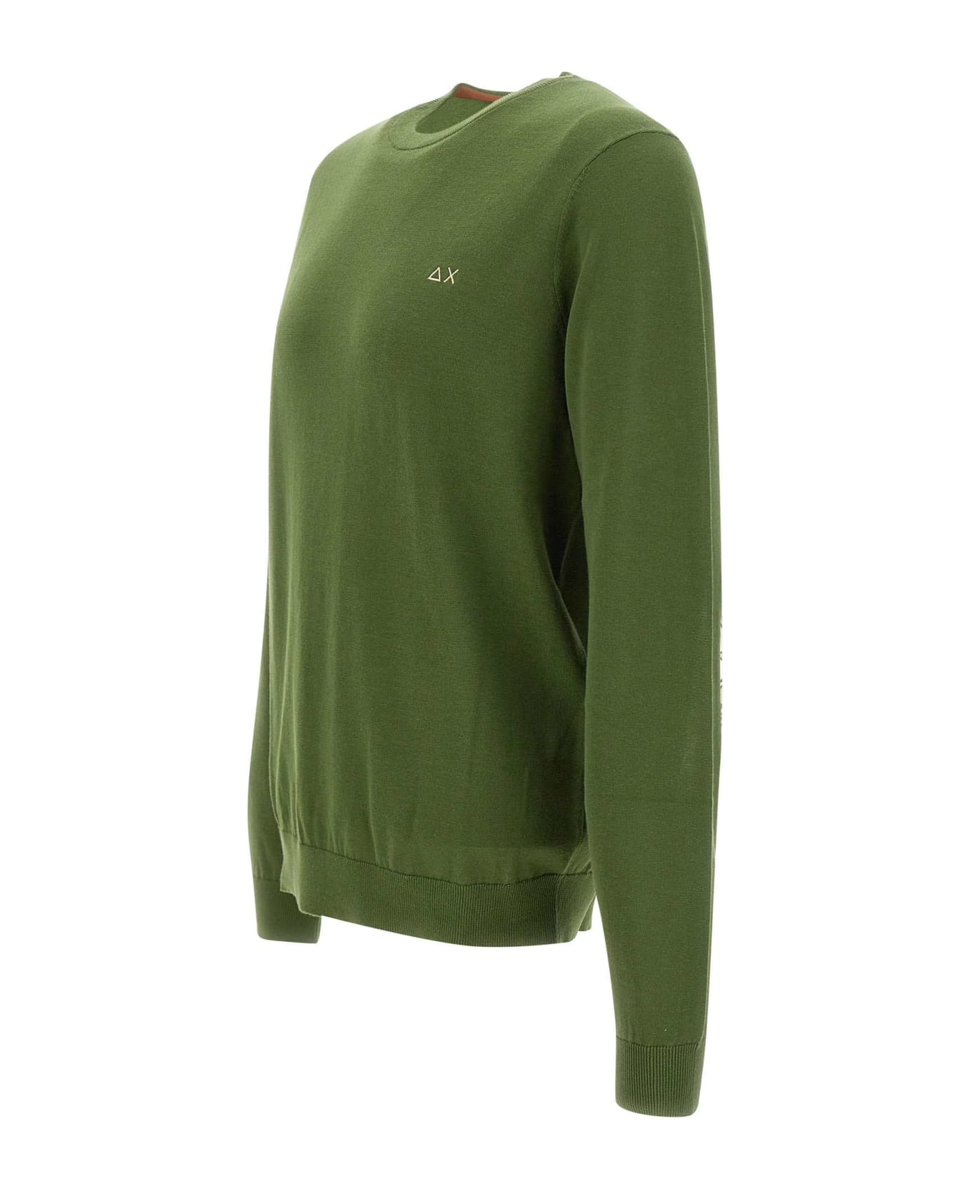 Sun 68 "round Elabow Fancy" Cotton Sweater - GREEN